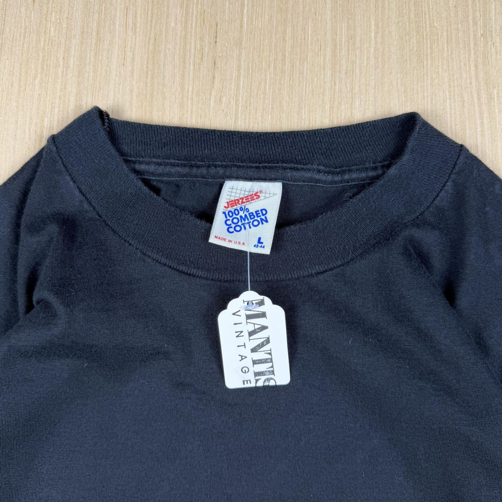 Jerzees Vintage 90s Single Stitch Jerzees Black Blank T-Shirt L Size US L / EU 52-54 / 3 - 4 Thumbnail