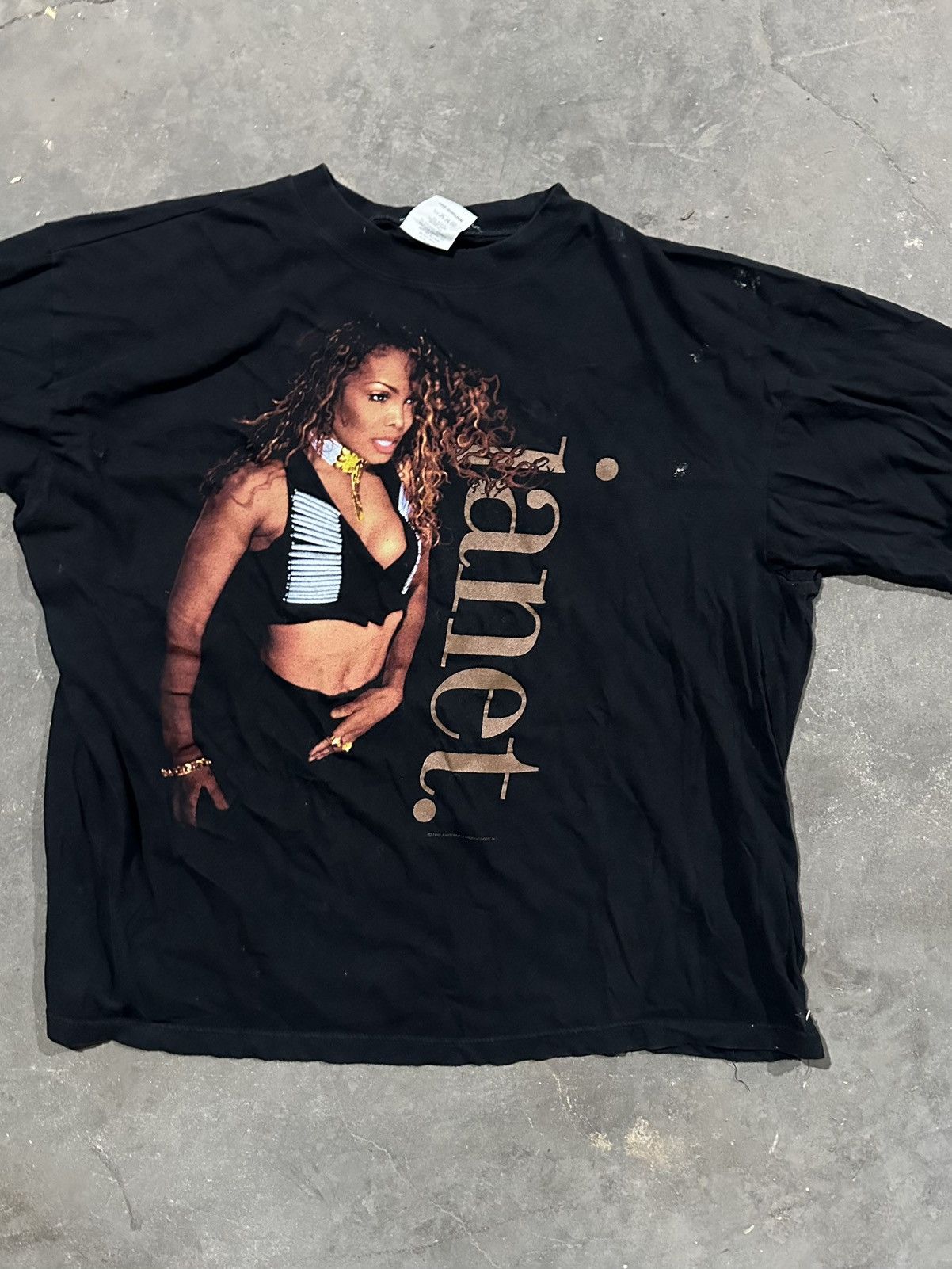 image of Band Tees x Vintage Janet Jackson Tour Tee ( Back Hit) in Black, Men's (Size XL)