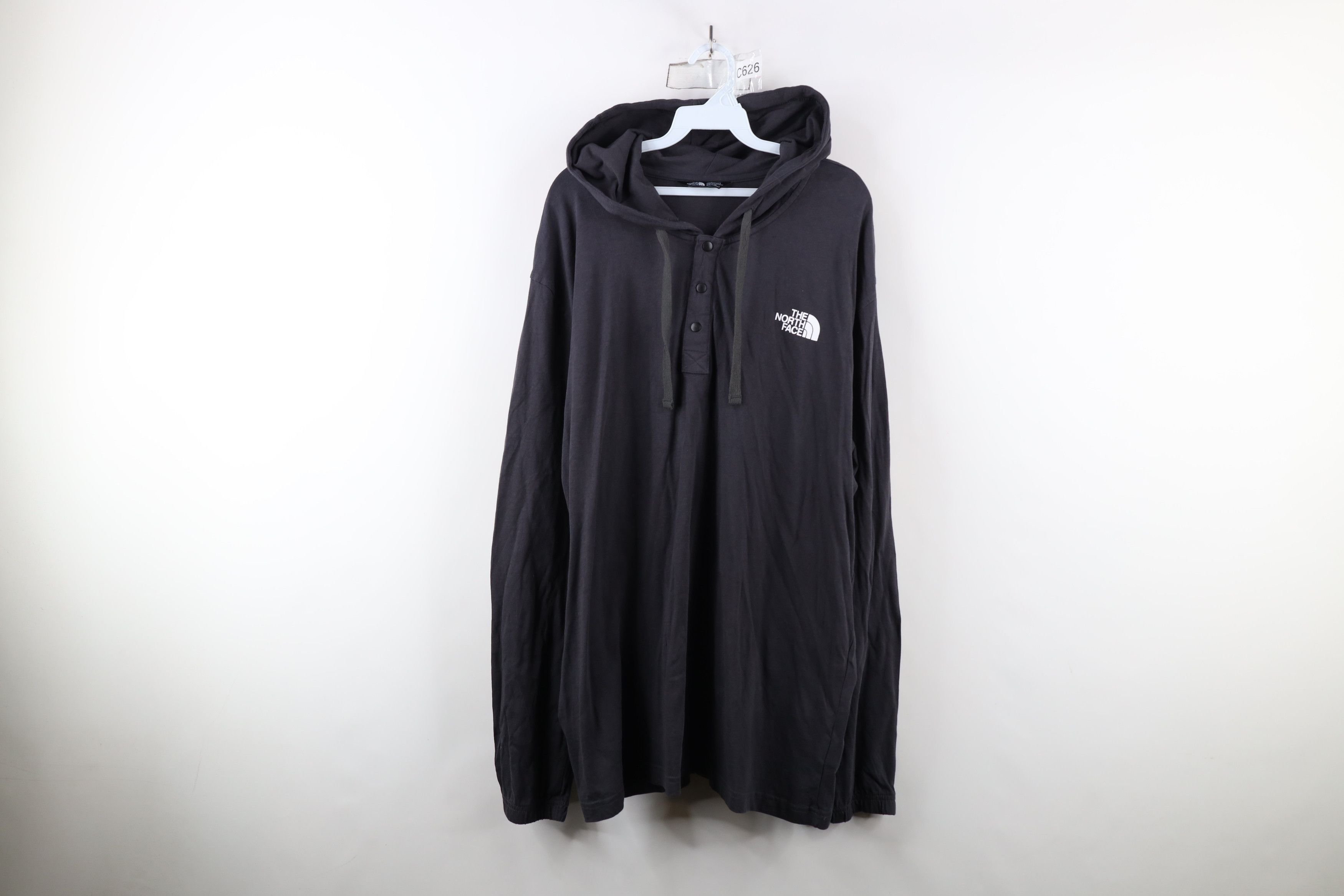 The North Face × Vintage The North Face Spell Out Lightweight Hooded Henley T-Shirt Size US XXL / EU 58 / 5 - 1 Thumbnail