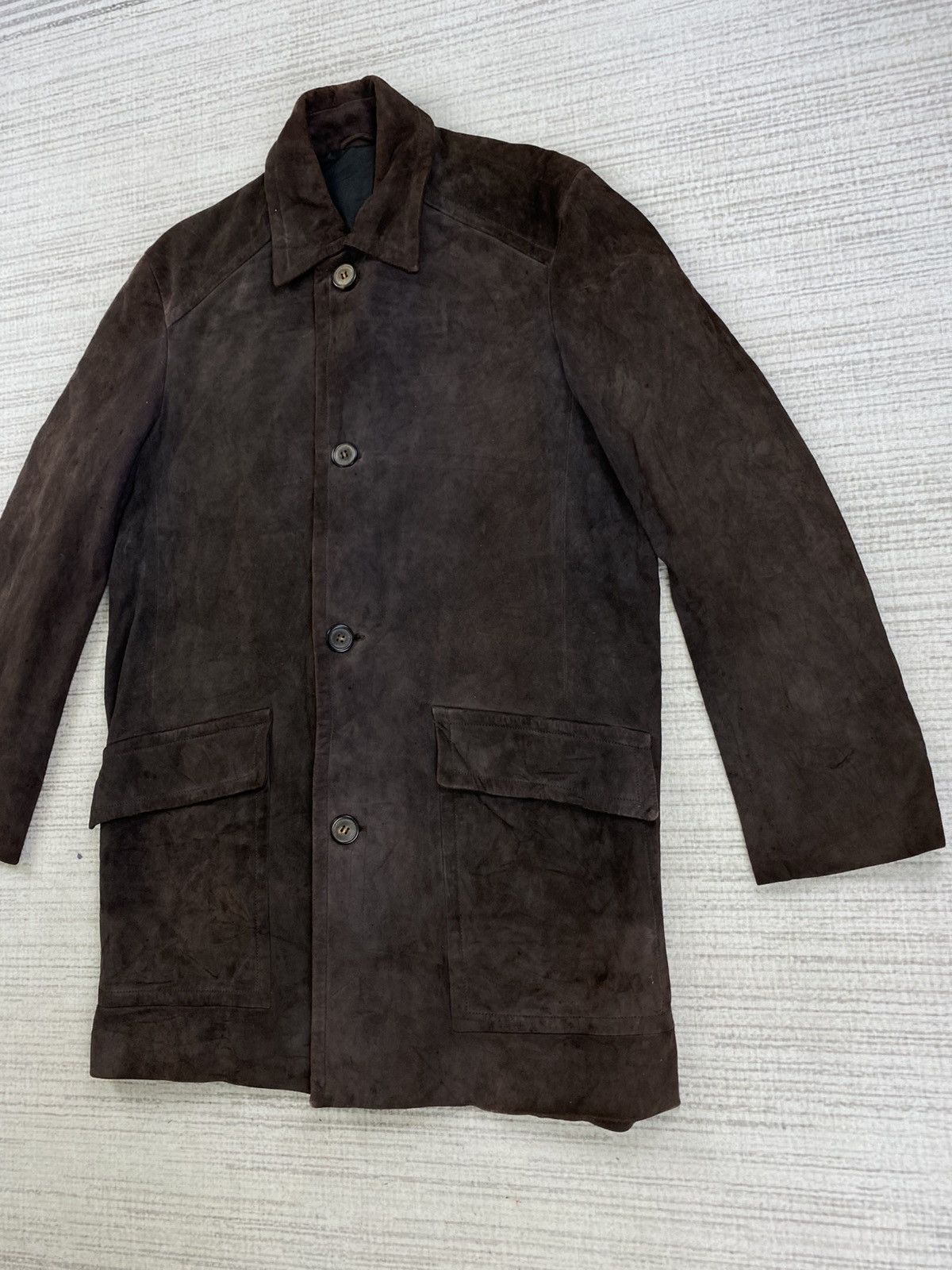 Alfred Dunhill × Leather × Vintage Vintage Dunhill Double Pocket Long Coat Leather Jacket Size US L / EU 52-54 / 3 - 4 Thumbnail