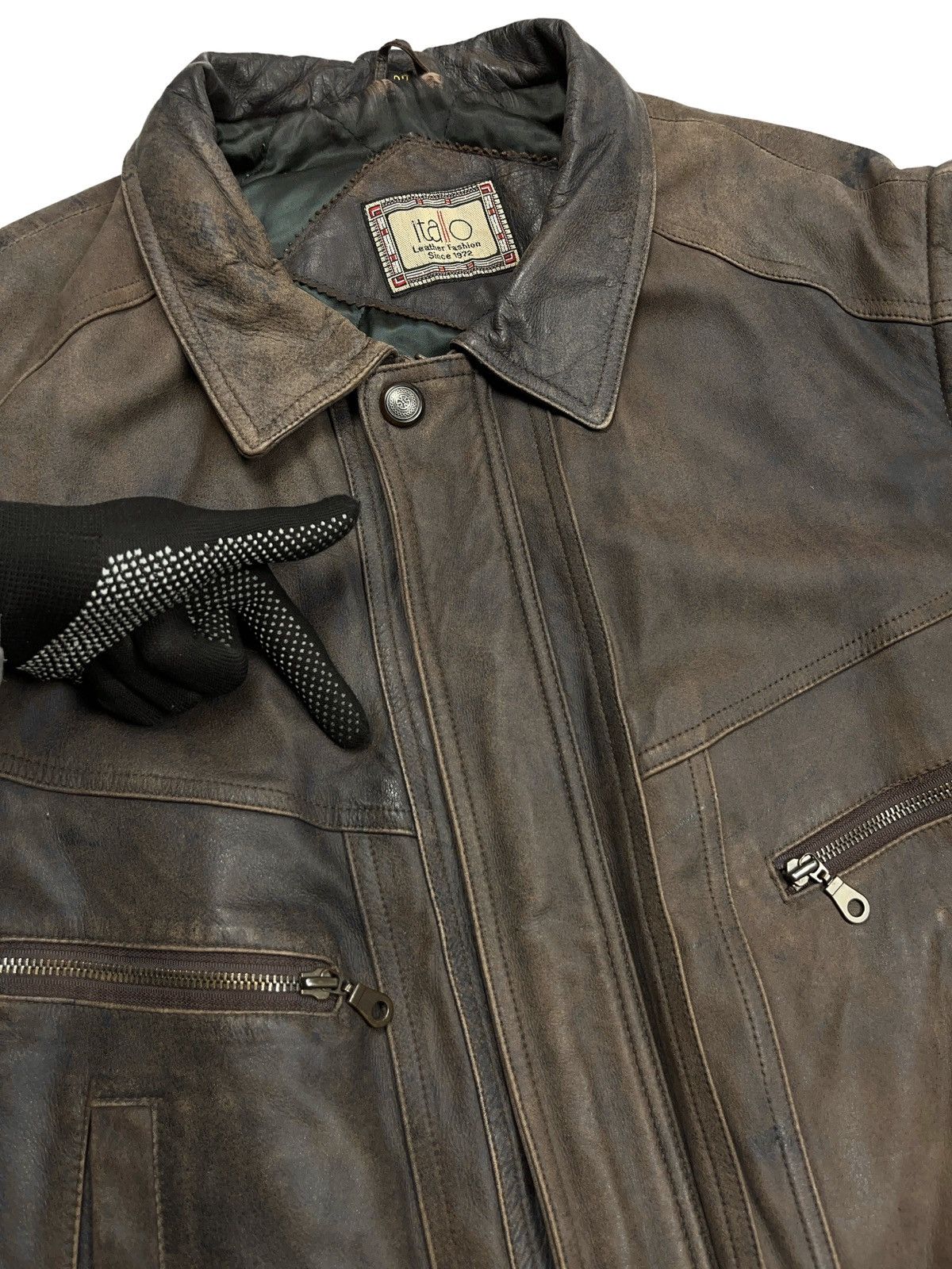 Other Archival Brown Leather Jacket Transformer Avant Garde Size US XL / EU 56 / 4 - 14 Thumbnail