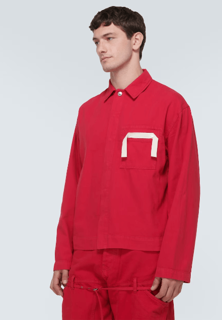 image of Jacquemus La Chemise De Nîmes 236De026-1483-99B Size 50 in Cherry Red, Men's