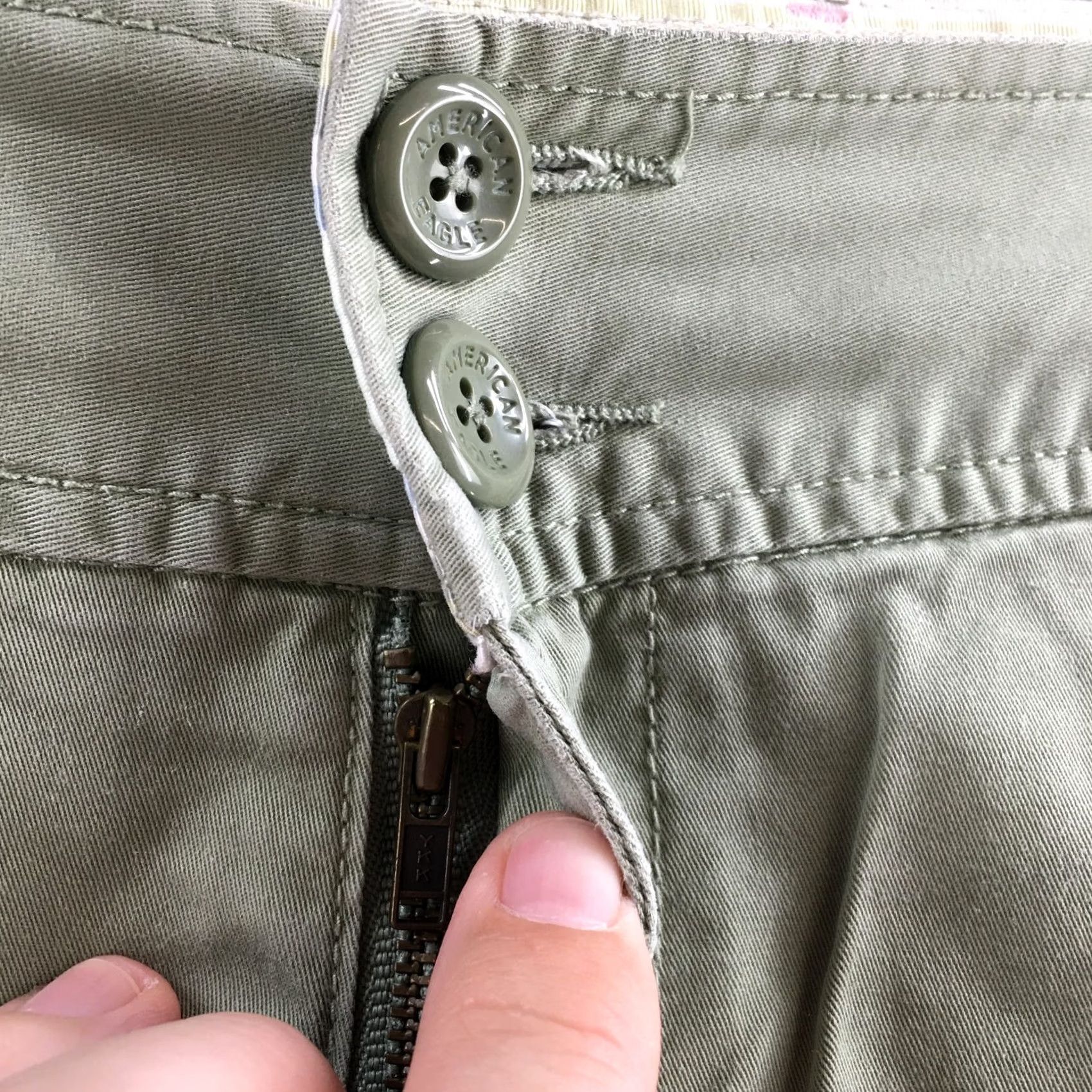 American Eagle Outfitters American Eagle Outfitters Crop Pants Womens 10 Green Stretch Zip Fly Casual Size 32" / US 10 / IT 46 - 5 Thumbnail