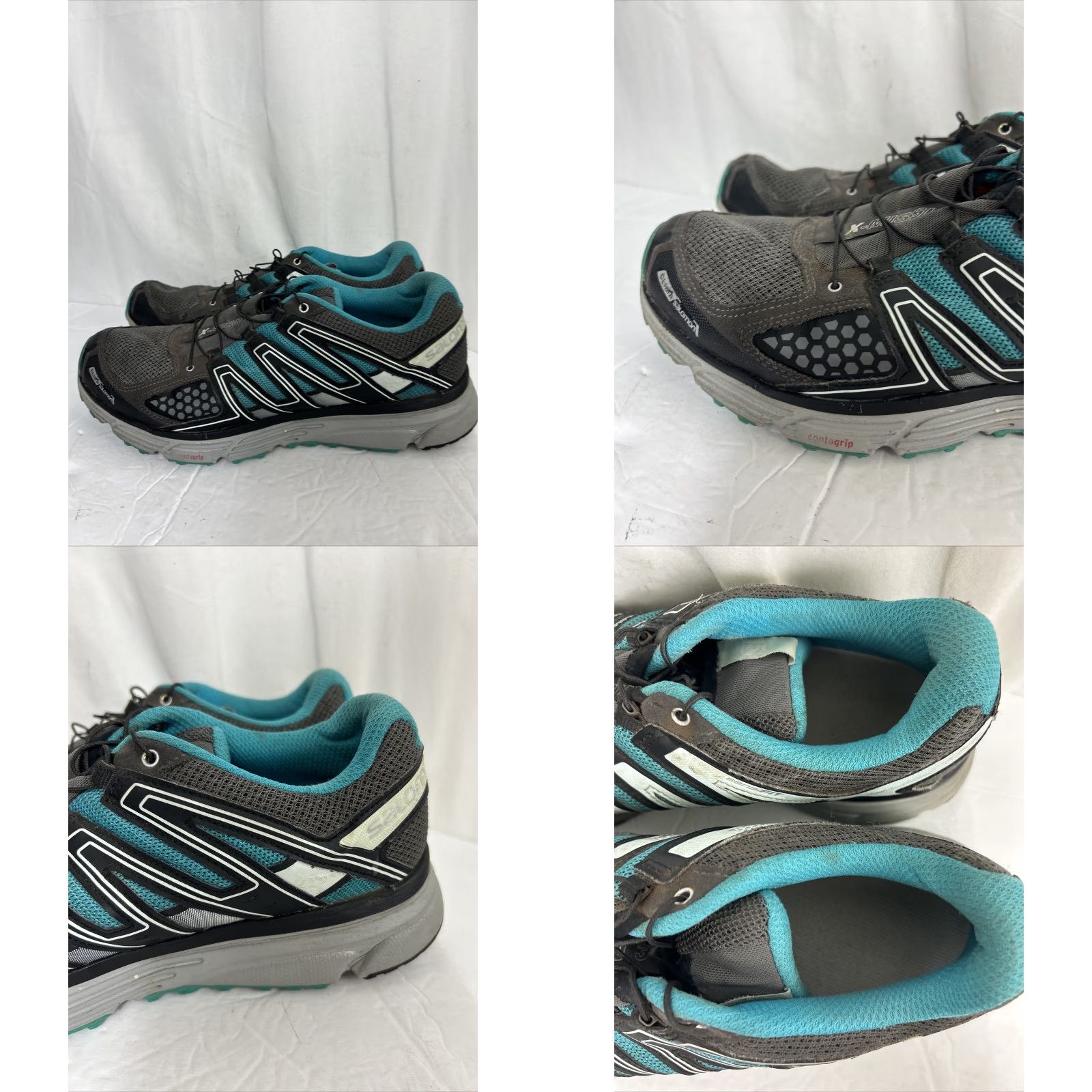 Salomon Womens Salomon X Mission 3 CS Trail Running Shoes Sneaker Women 12 Gray Black Teal Size US 11 / IT 41 - 8 Thumbnail