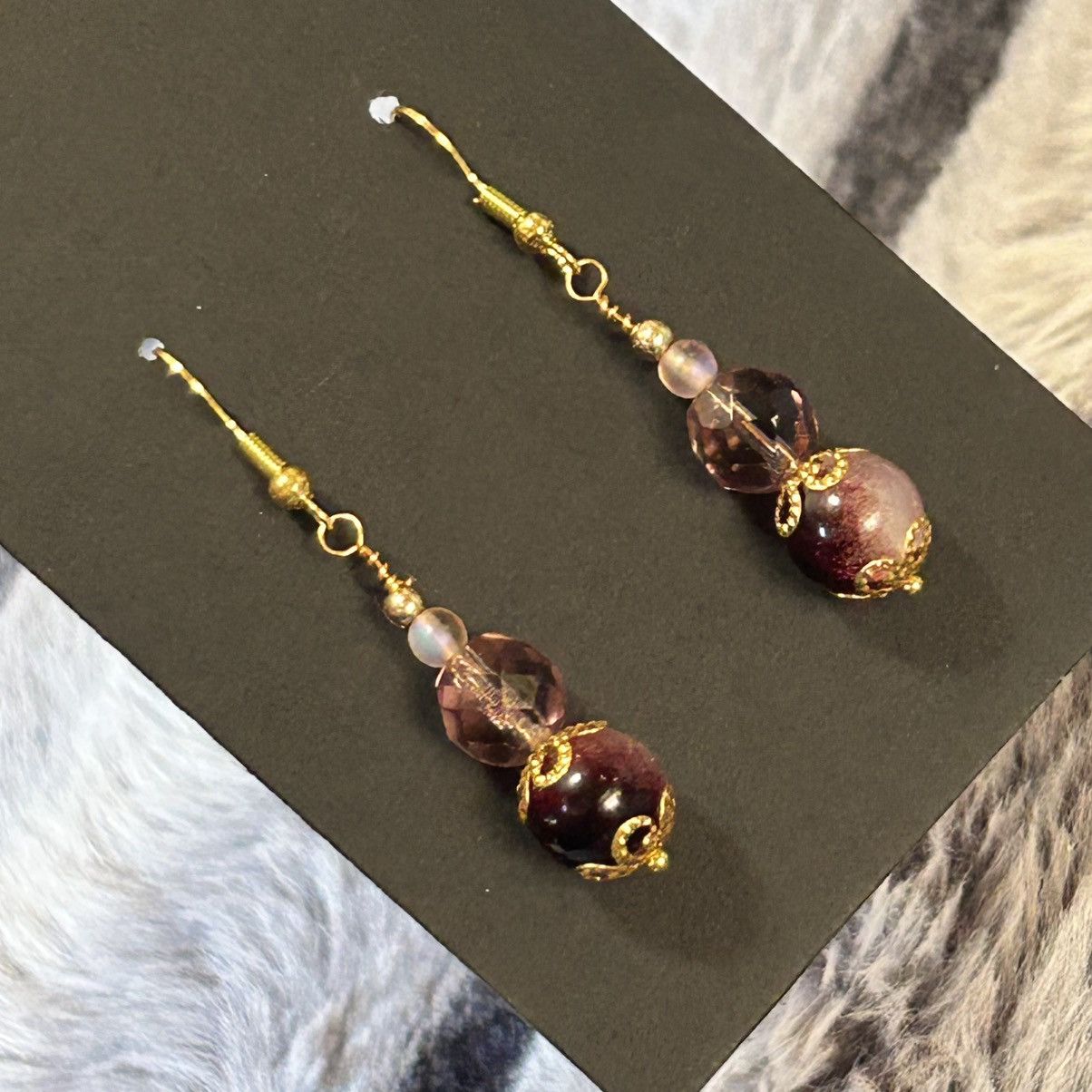 Handmade Handcrafted elegant art glass crystal drop earrings Size ONE SIZE - 2 Thumbnail