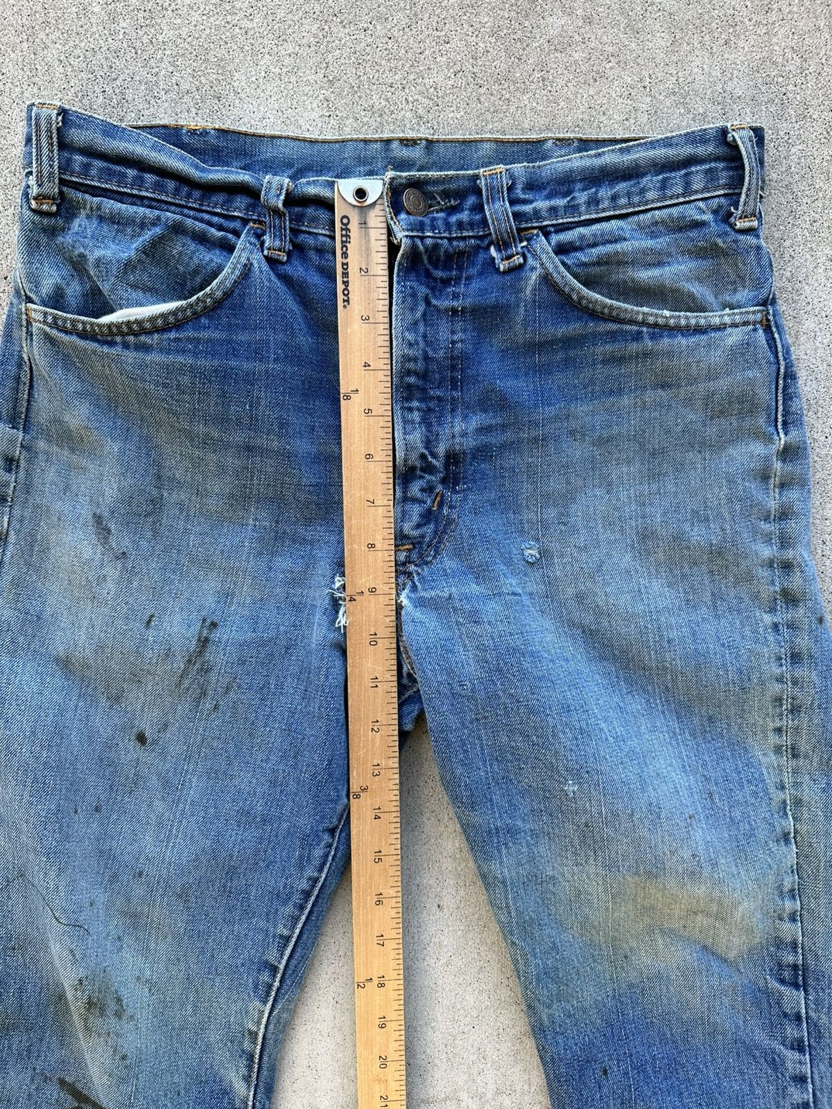 Levi's × Vintage Vintage Levi’s Big E Orange Tab 70s USA Distressed Talon Size US 32 / EU 48 - 15 Thumbnail