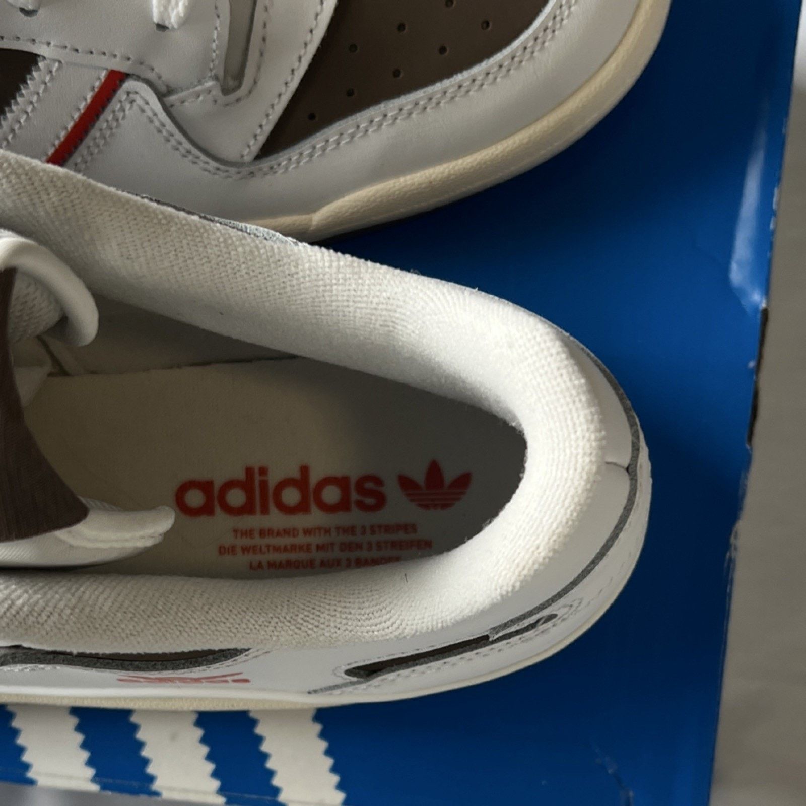 Adidas adidas IG9310 White Brown Red Leather Low Top Men's Lace Up Size US 12 / EU 45 - 4 Thumbnail