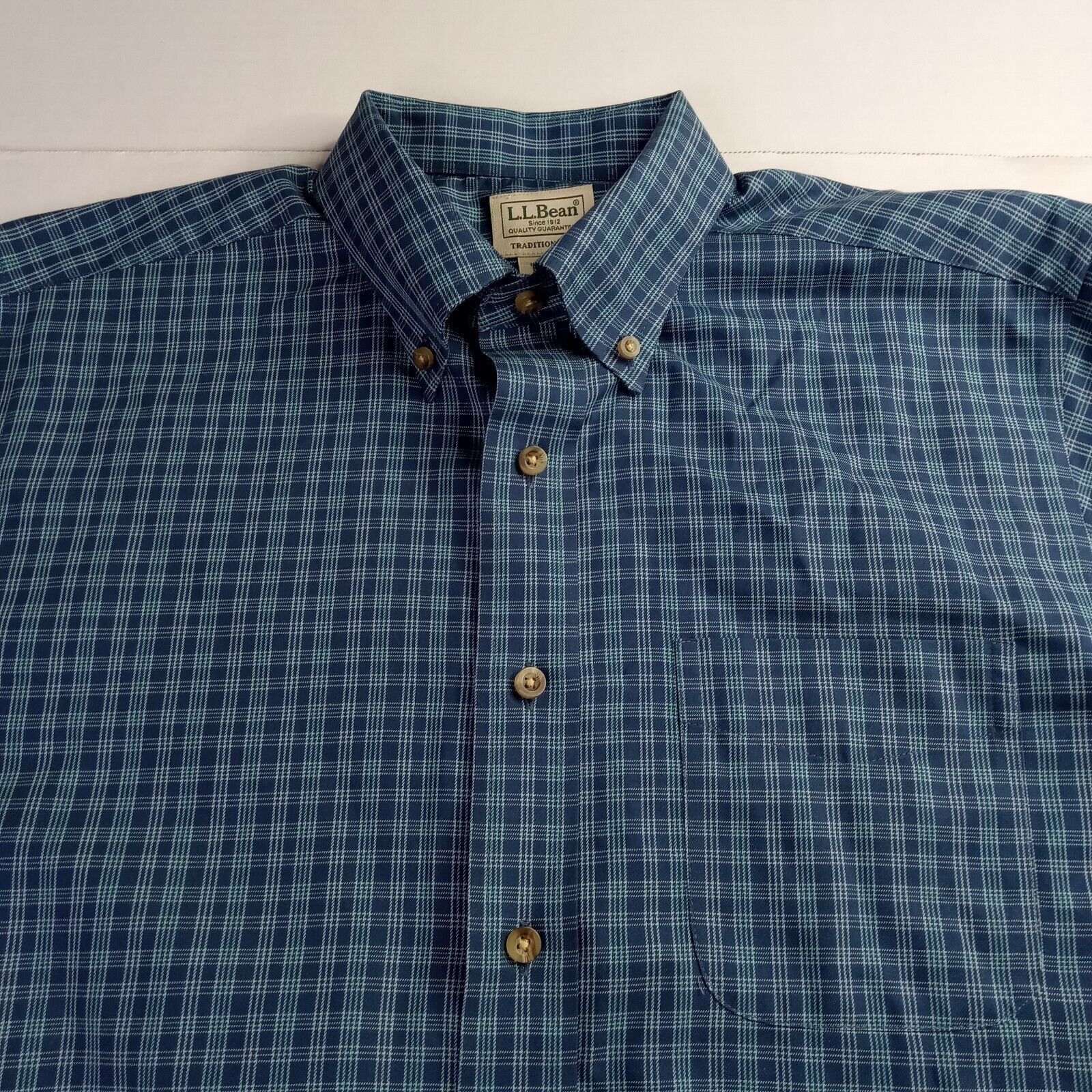 L.L. Bean L.L. Bean Traditional Fit Shirt Men's M Blue Green Check Size US M / EU 48-50 / 2 - 3 Thumbnail