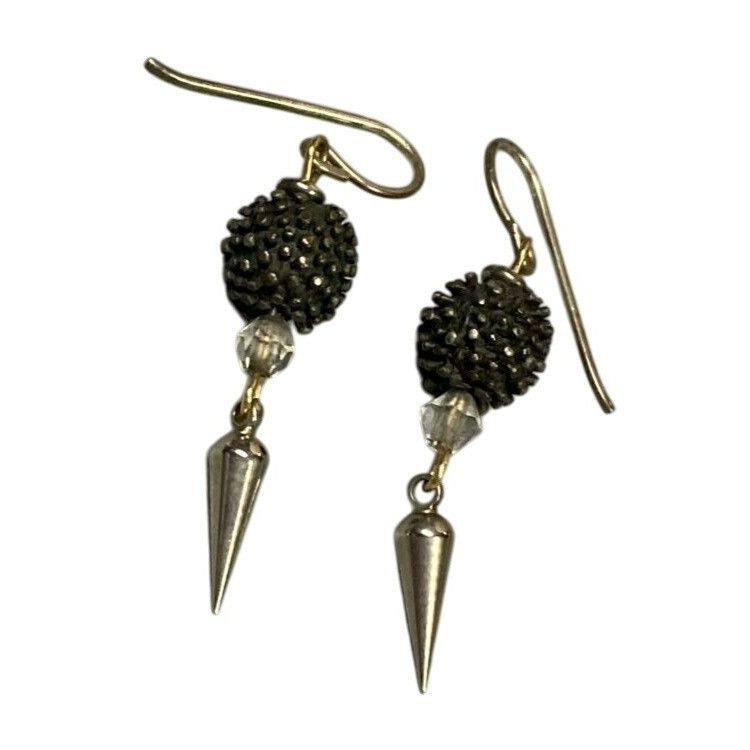 Other Vintage Boutique Silver tone Dangle Earrings With Pointed Sp Size ONE SIZE - 1 Thumbnail