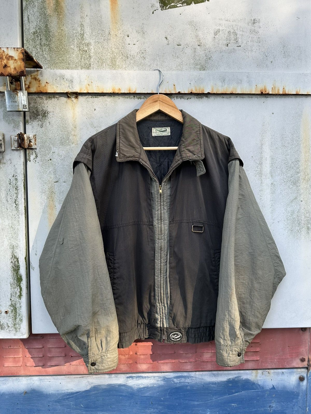 Vintage 👹Vintage THRASHED Crocodile Classic Bomber Jacket Size US M / EU 48-50 / 2 - 3 Thumbnail