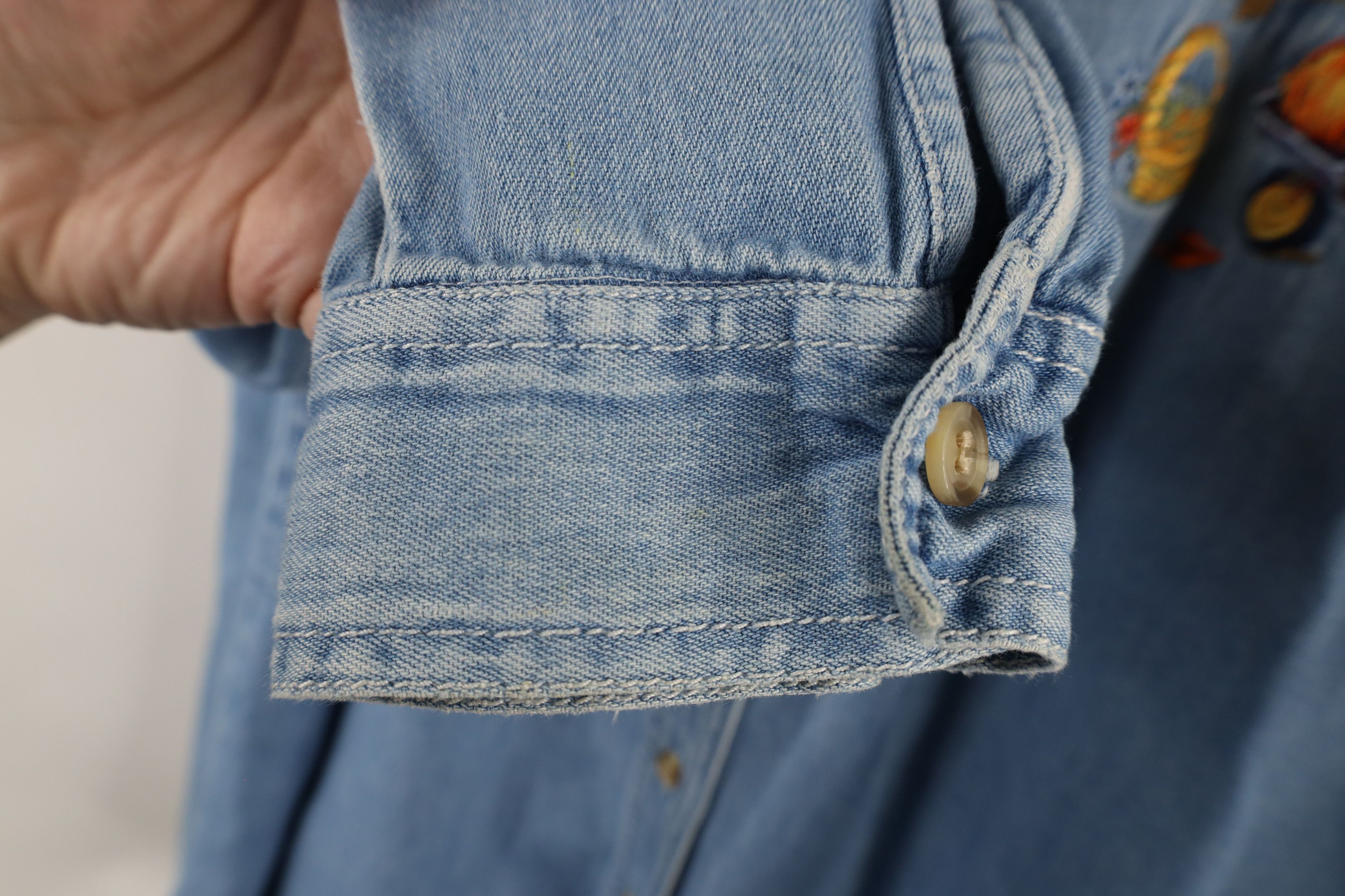 Vintage Vintage 90s Streetwear Garden Pumpkin Denim Button Shirt Size XXL / US 16-18 / IT 52-54 - 9 Thumbnail