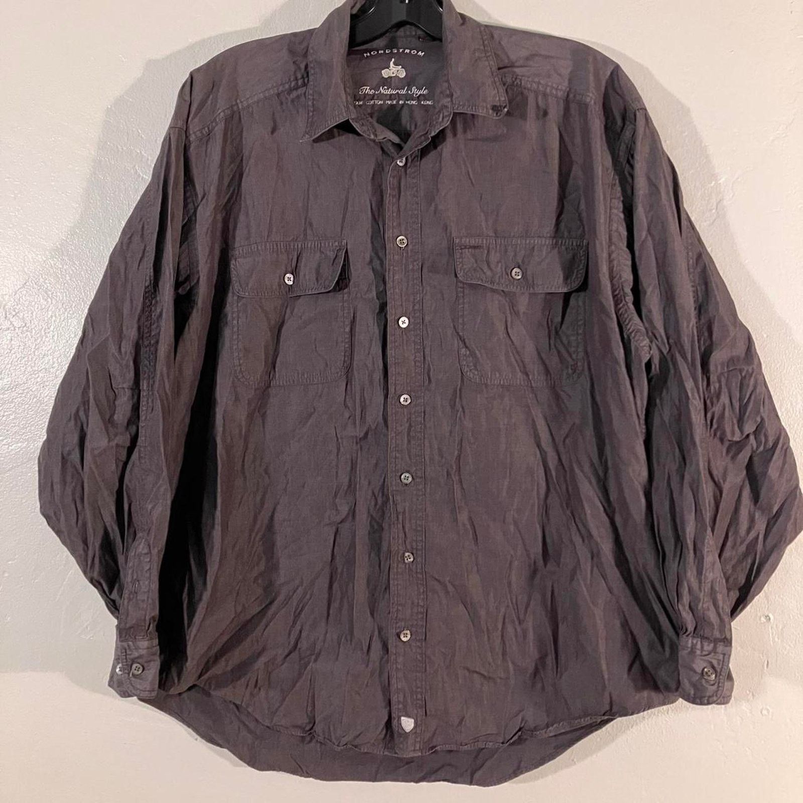 Nordstrom Nordstrom Grey Button Up Casual Shirt 2 Pocket Large Size US L / EU 52-54 / 3 - 1 Thumbnail