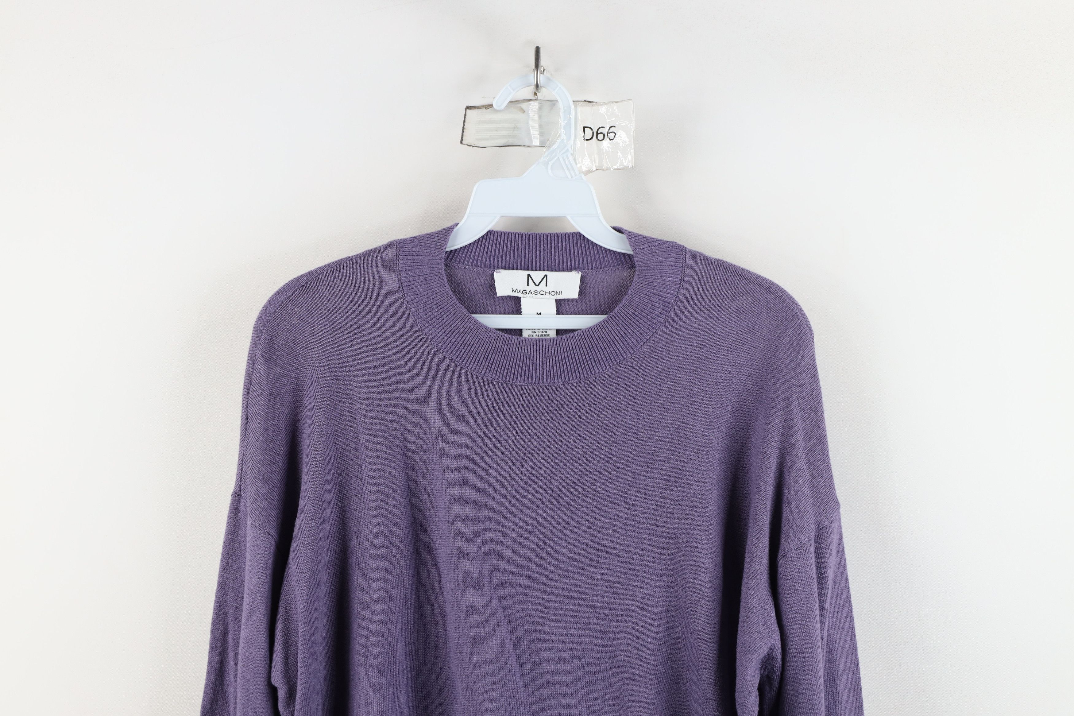 Magaschoni × Vintage Magaschoni Blank Lightweight Cropped Knit Sweater Purple Size M / US 6-8 / IT 42-44 - 2 Thumbnail
