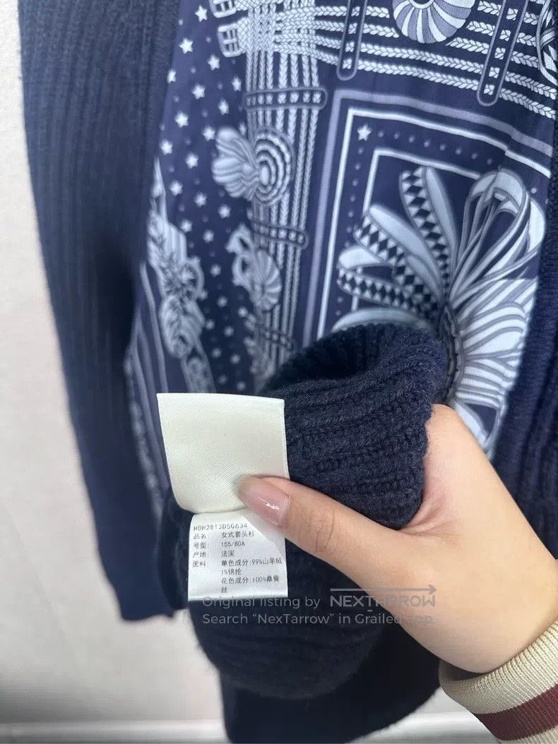 Hermes Hermes Navy blue printed sweater Size XXS / US 00 / IT 34 - 5 Thumbnail