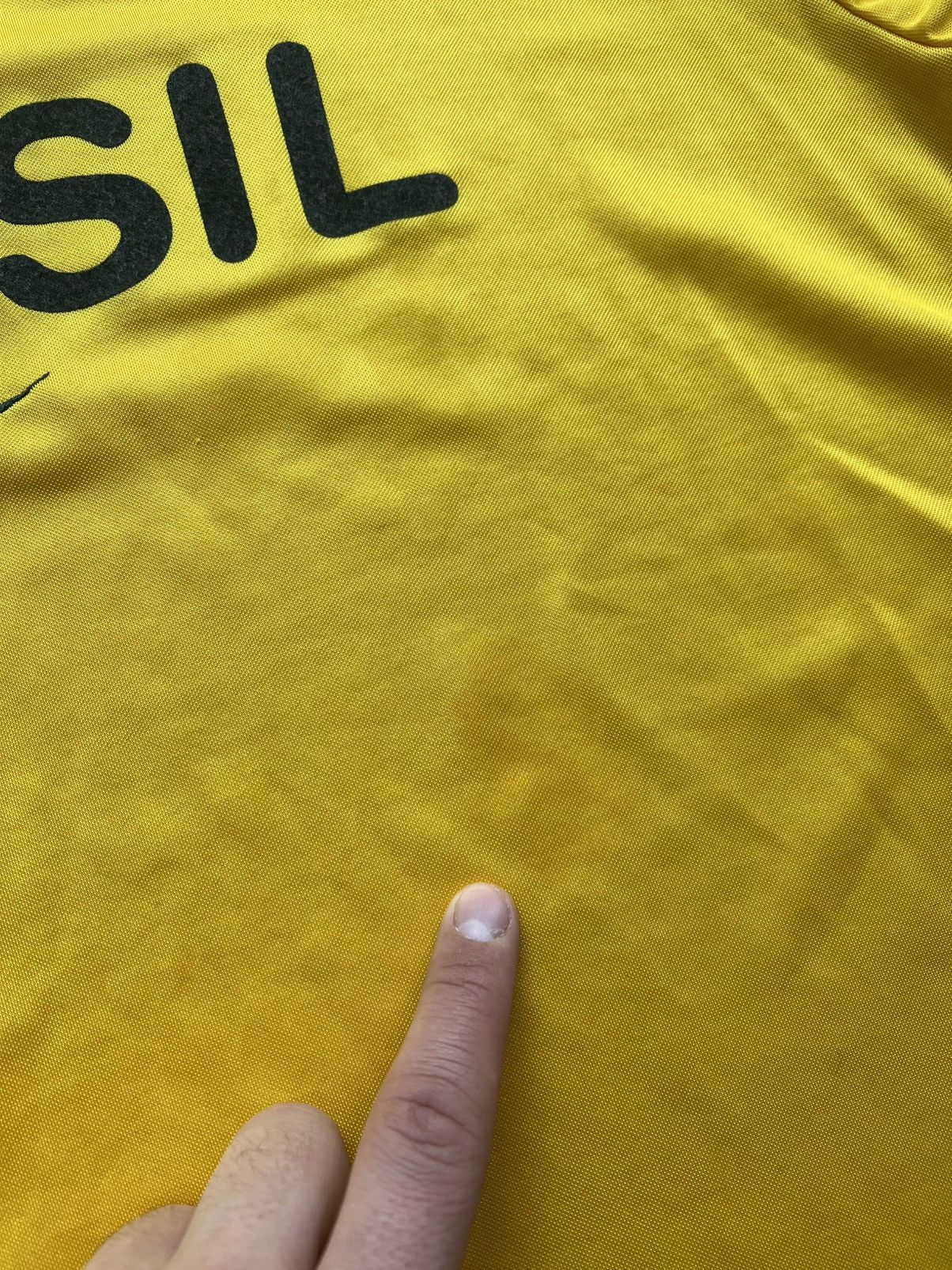 Nike × Vintage Vintage Nike Brasil Yellow Soccer T-Shirt Football Jersey Size US L / EU 52-54 / 3 - 4 Thumbnail