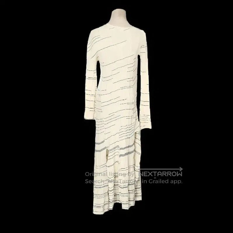 Loewe Long Sleeve Striped Dress in Ivory .