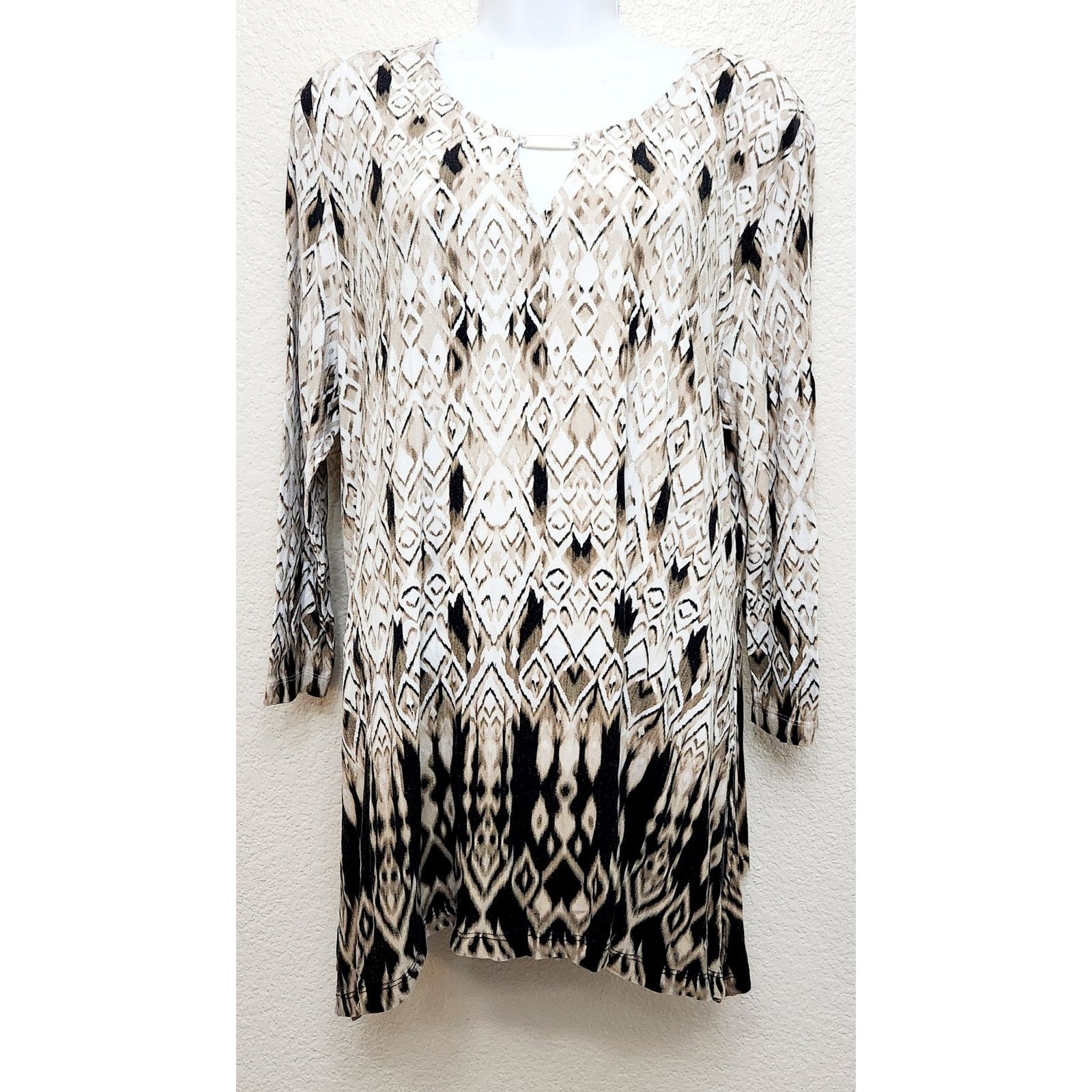 Other Ruby Rd. Brown Tan Black Geo Print Top XL Lightweight Soft Size XL / US 12-14 / IT 48-50 - 1 Thumbnail