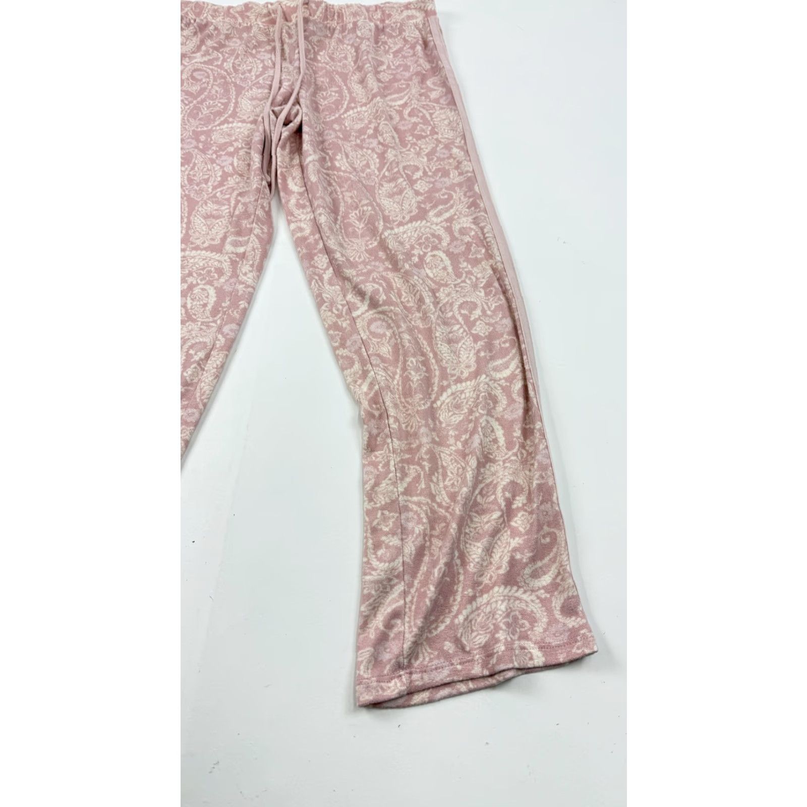 Lucky Brand Lucky Brand Pants Womens Small Pink Paisley Knit Lounge Drawstring Pink Pants Womens Small Lounge Size 28" / US 6 / IT 42 - 2 Thumbnail