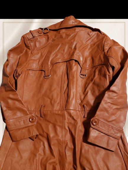 Other Women's Vintage 1970's Leather Trench Coat Dav Mark M Size M / US 6-8 / IT 42-44 - 3 Thumbnail
