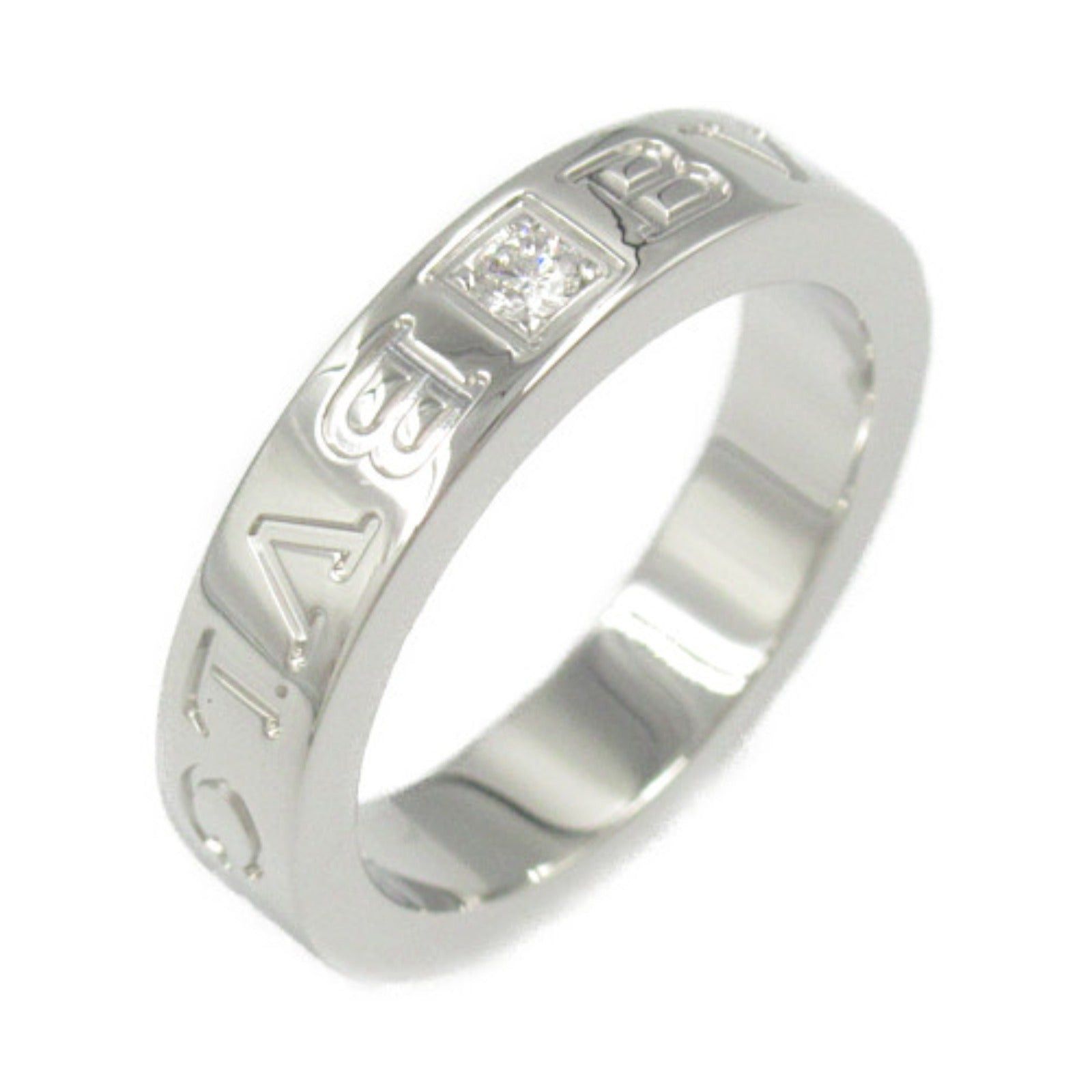 Bvlgari Bvlgari Bulgari Double Logo 1P Diamond Ring K18Wg (White Gold) Clear Size ONE SIZE - 1 Thumbnail