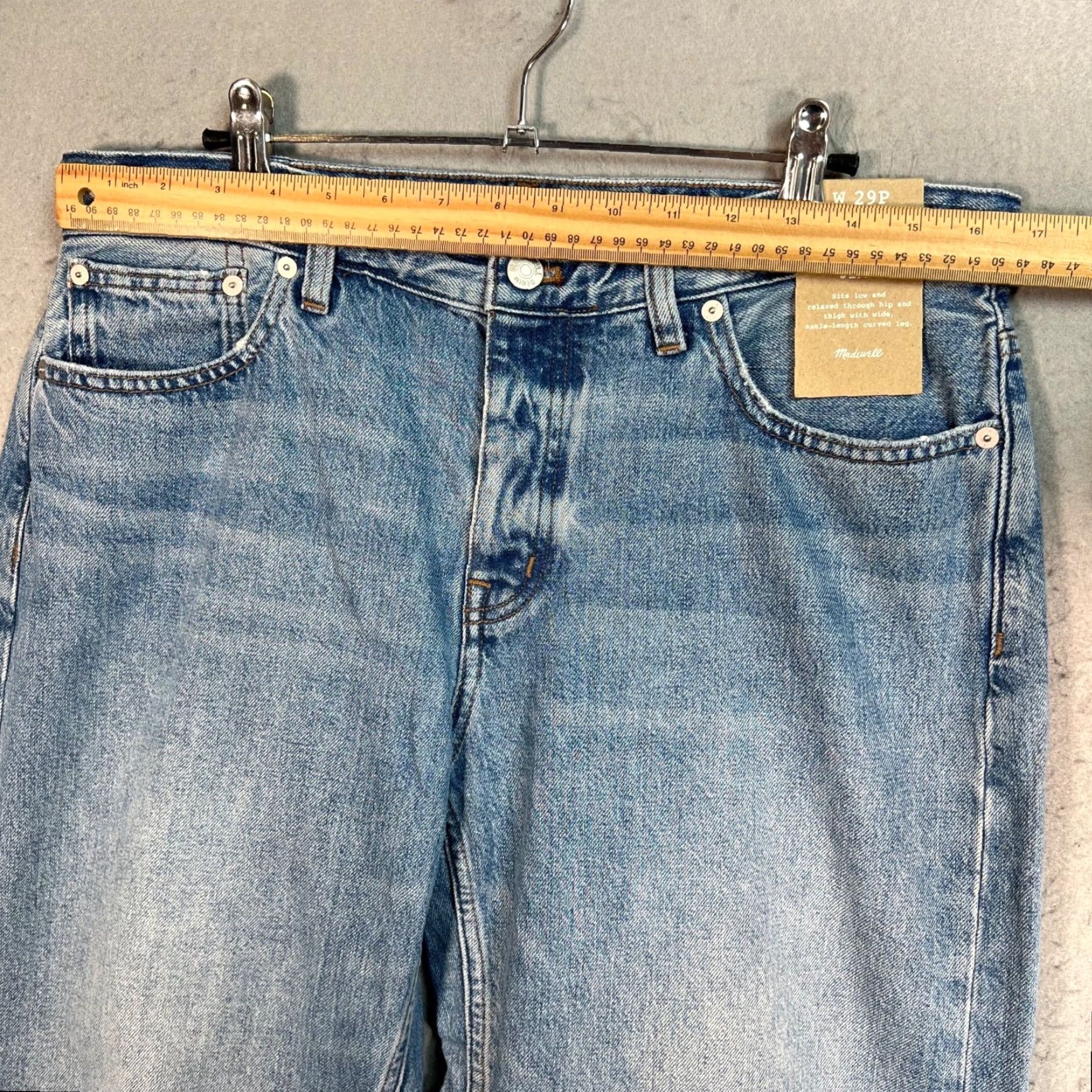 Madewell Womens 29P The Darted Barrel-Leg Jeans Relaxed Fit Light Wash Denim Blue