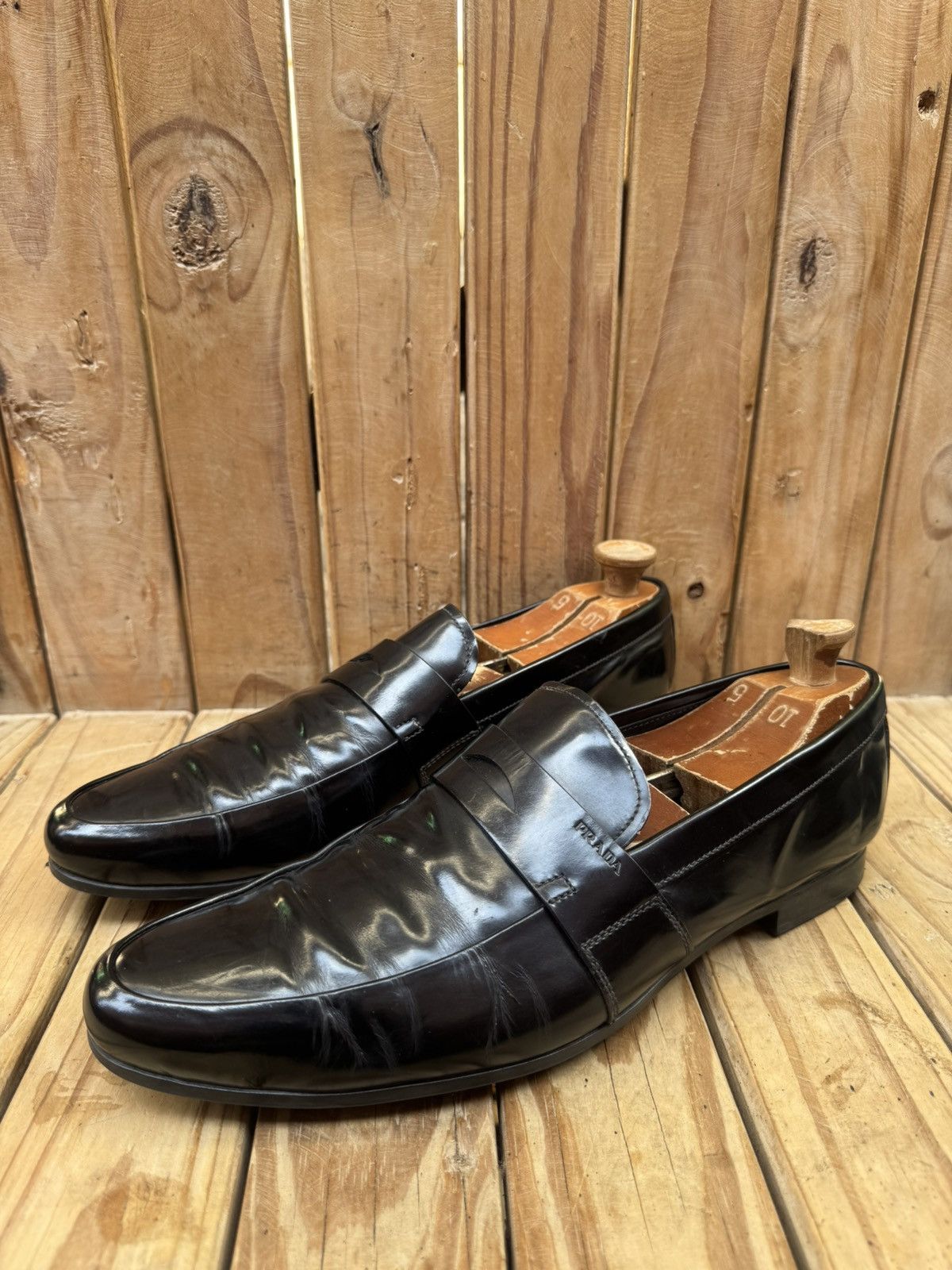 Prada Prada Men’s Penny black Leather Loafers Size Uk 9.5 USA 10.5 Size US 10.5 / EU 43-44 - 18 Thumbnail
