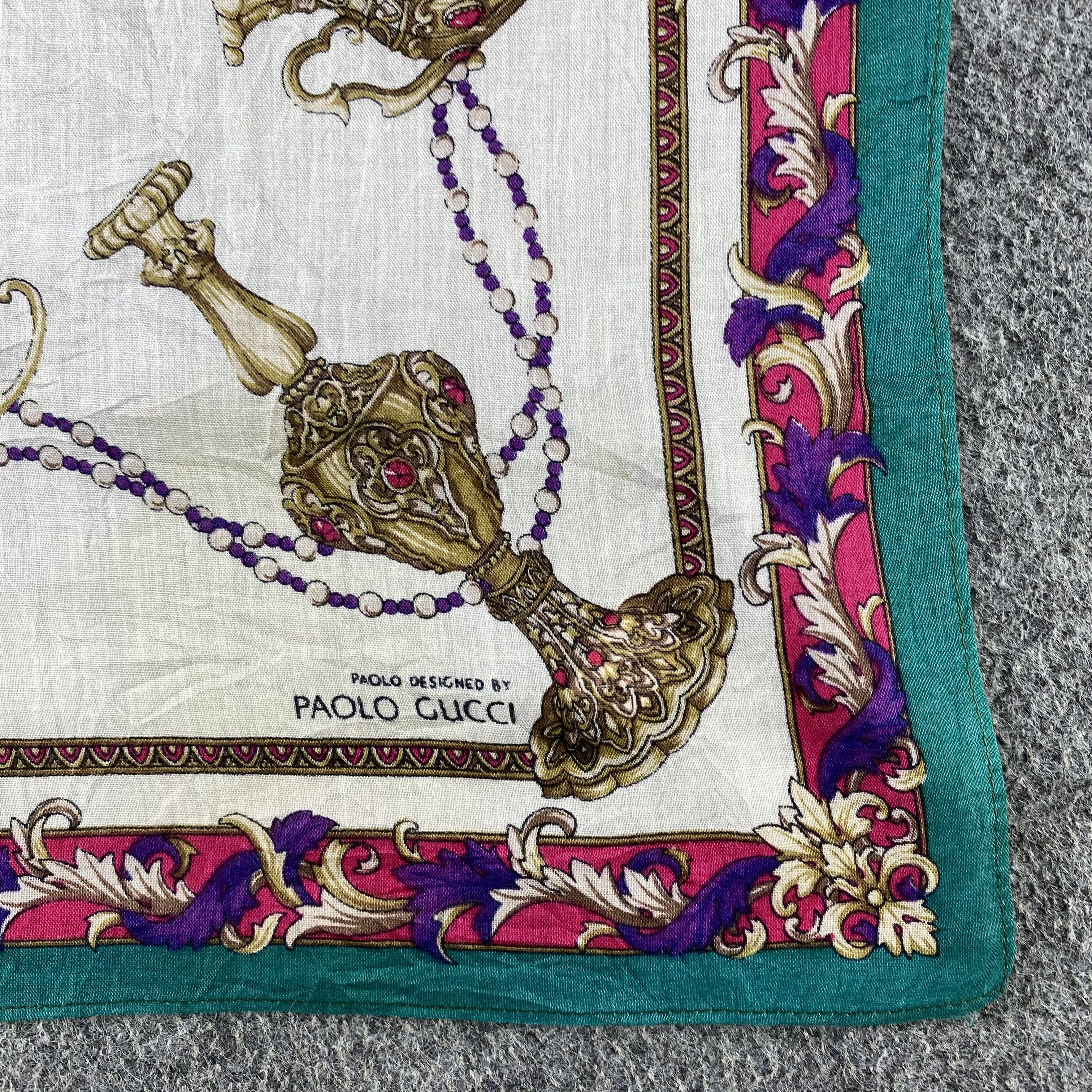 Paolo Gucci × Vintage Paolo Gucci Handkerchief/Neckerchief/Bandana HC905 Size ONE SIZE - 3 Thumbnail