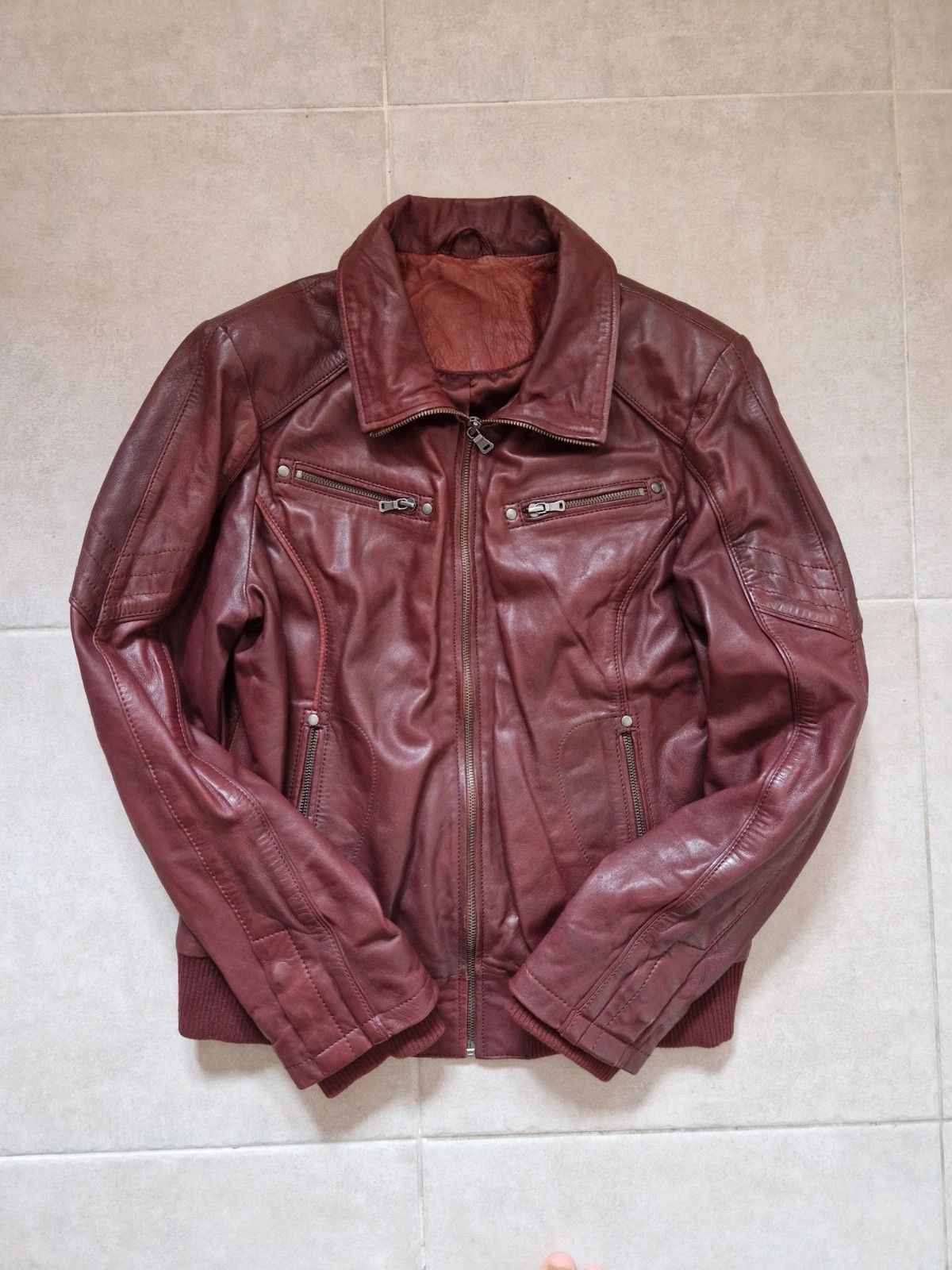 Vintage Nappa lamb leather jacket, Opium Drip, Rick Raglan style. Size US M / EU 48-50 / 2 - 8 Thumbnail