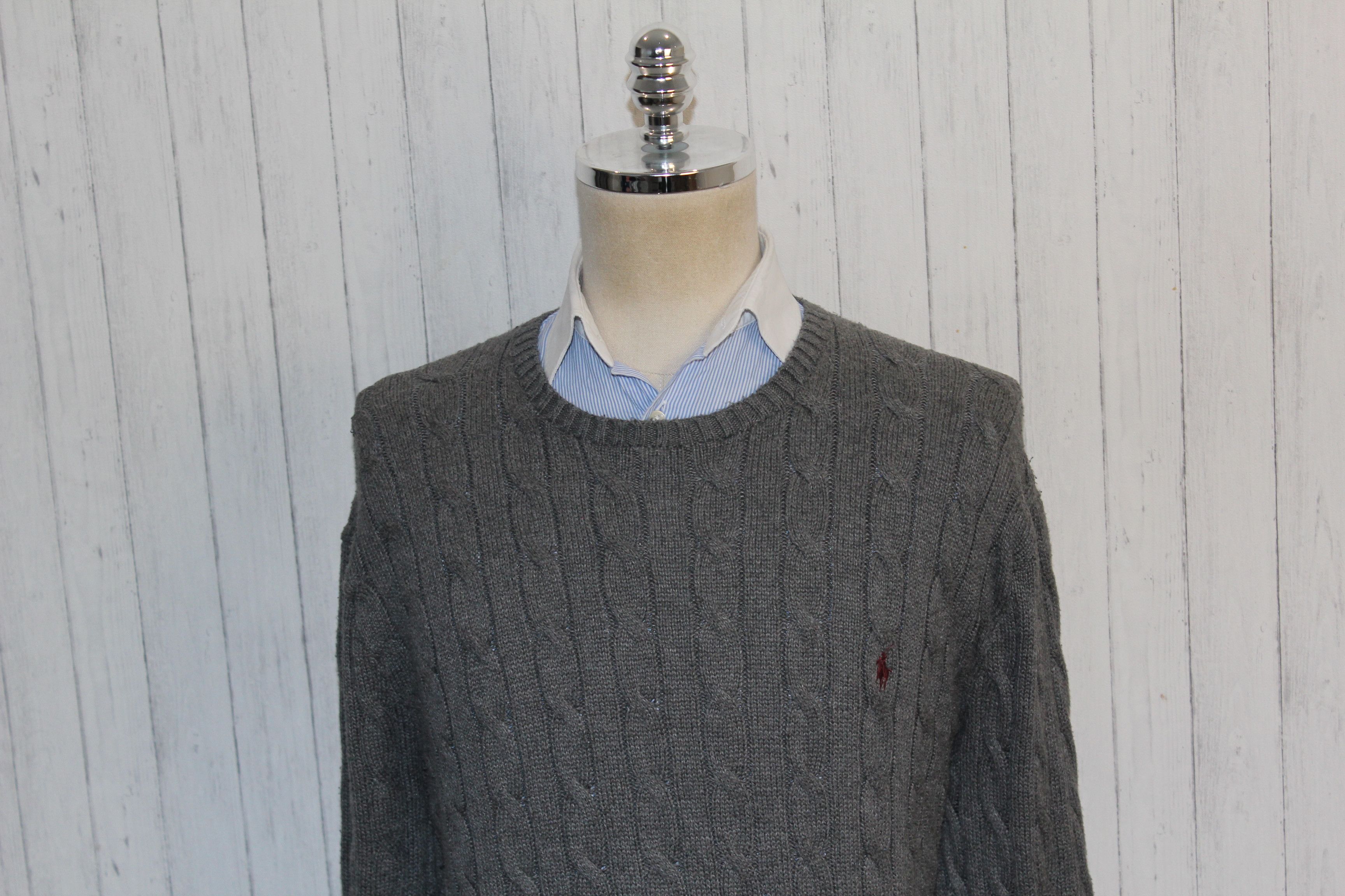 Polo Ralph Lauren Men's RALPH LAUREN Grey Knitted Jumper Size 2XL Size US XXL / EU 58 / 5 - 4 Thumbnail