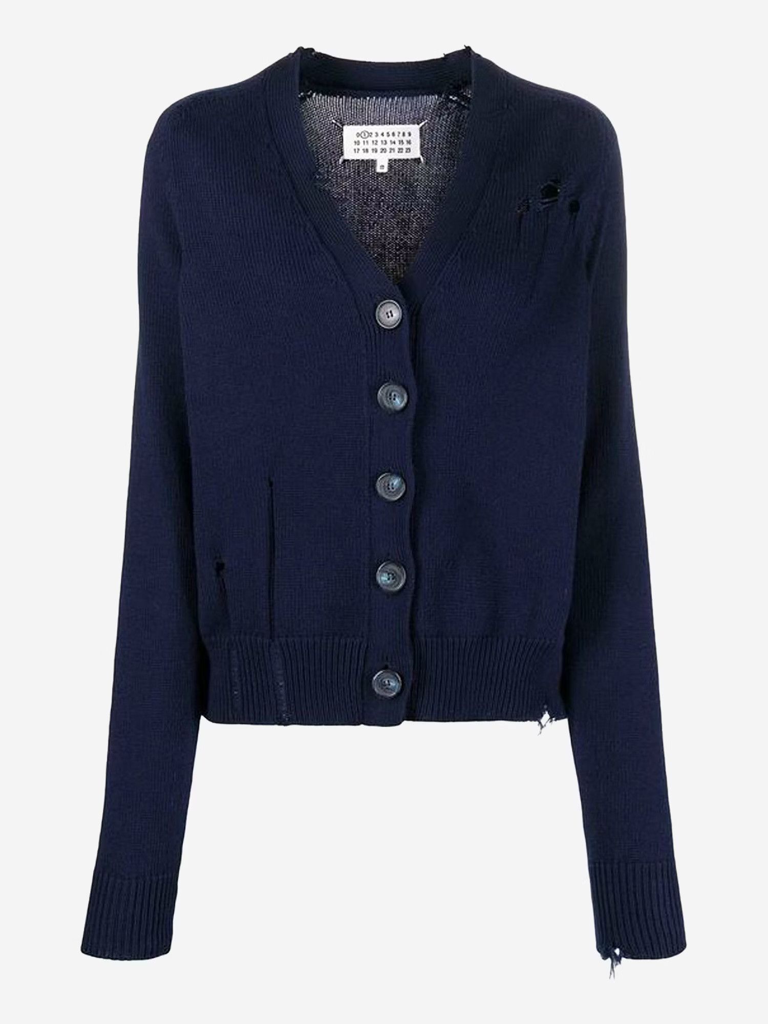 image of Maison Margiela O1W1Db10324 Cardigans In Navy Blue, Women's (Size Large)