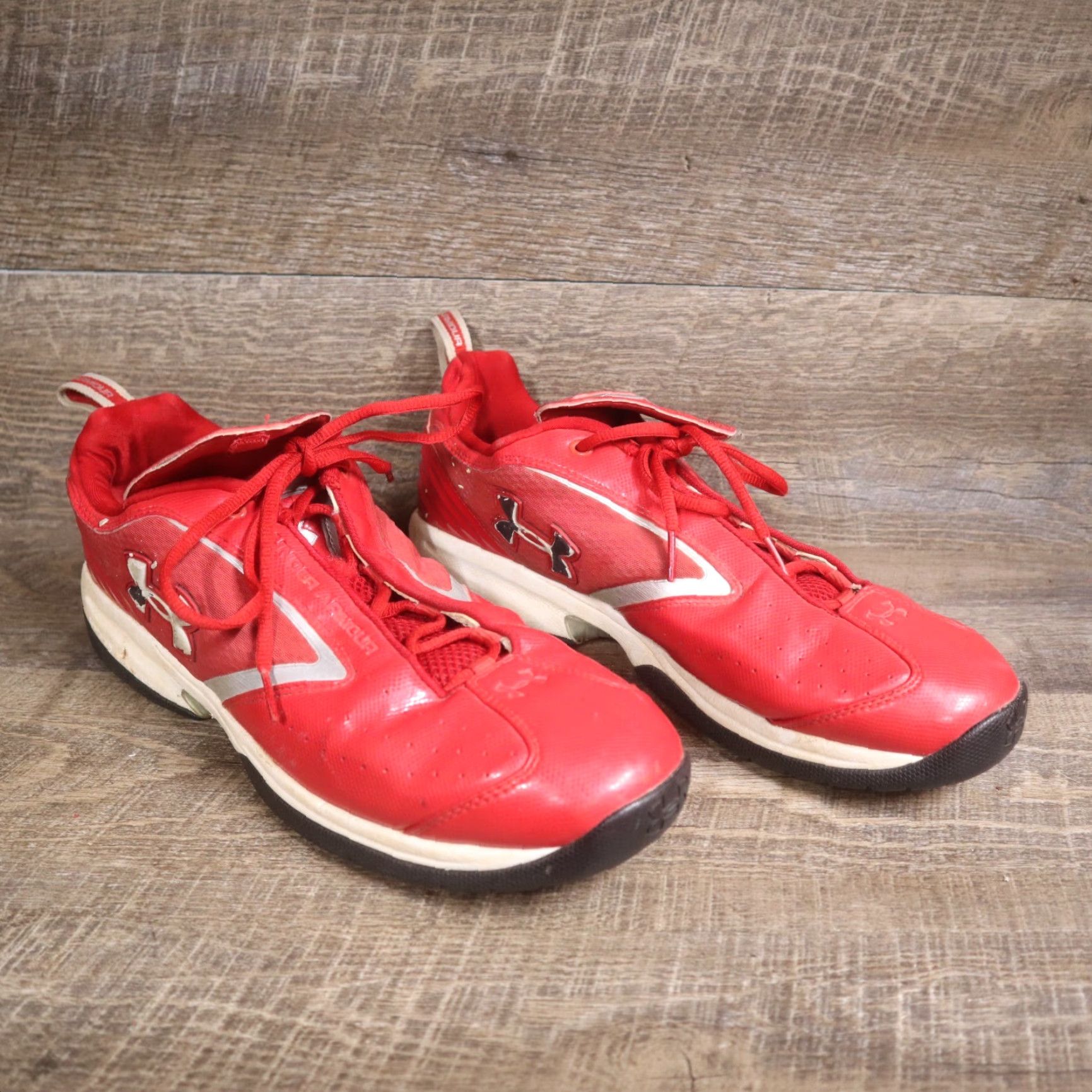 Under Armour UNDER ARMOUR FOAM FOOTBALL Cleats Men 12.5 Red White Adult Size US 12.5 Shoes Size US 13 / EU 46 - 2 Thumbnail