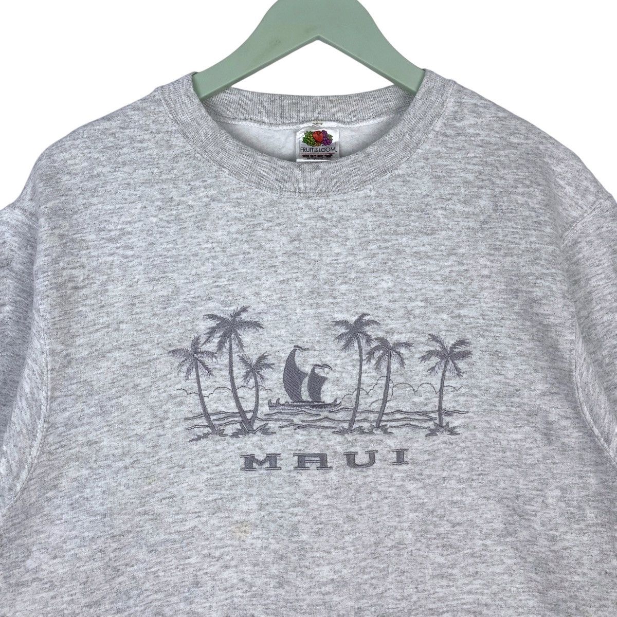 Fruit Of The Loom Maui Embroidered Logo Sweatshirt Crewneck Pullover Jumper Size US S / EU 44-46 / 1 - 2 Thumbnail