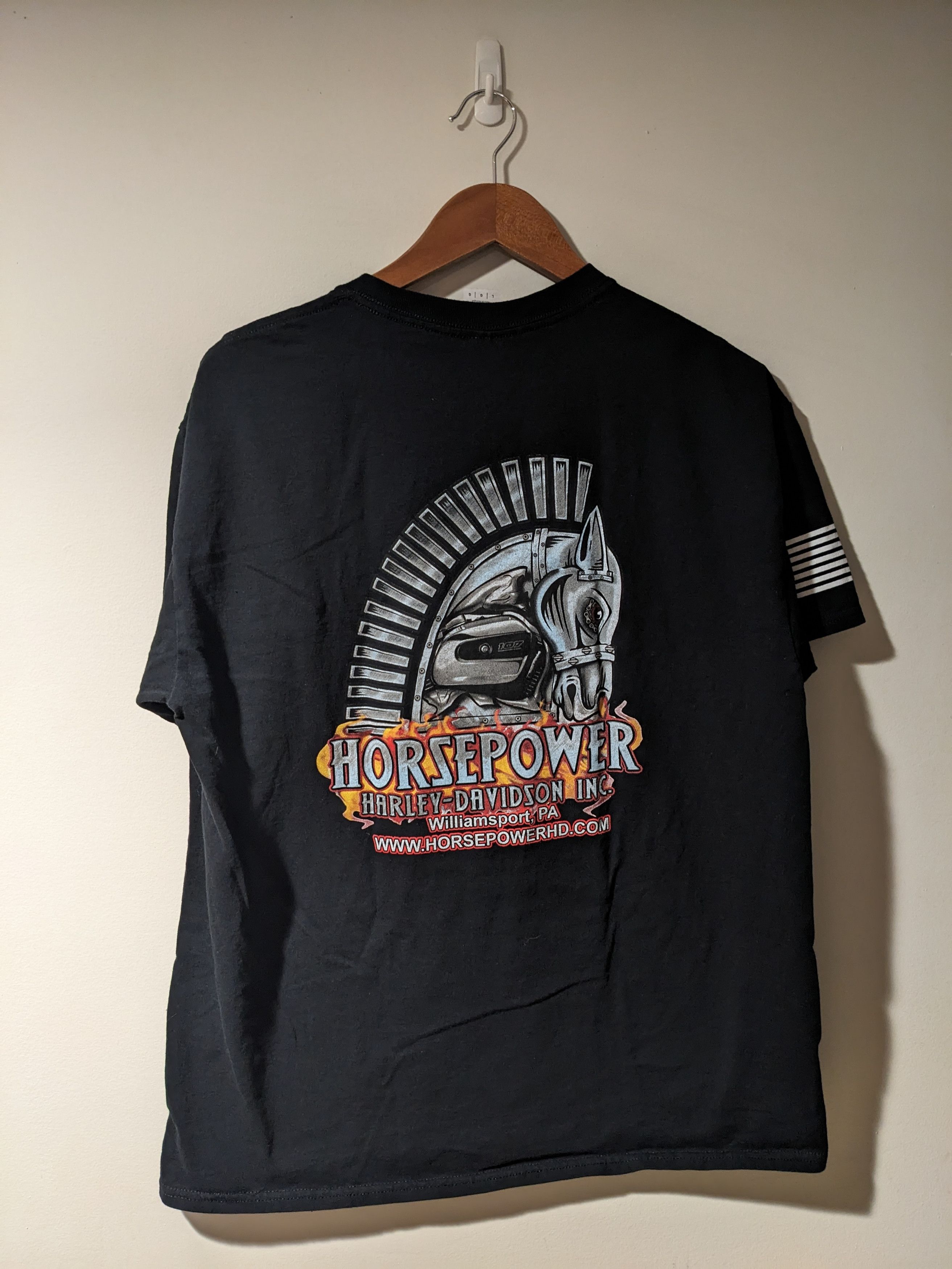 Gildan × Harley Davidson Harley Davidson Motorcycle Horsepower I Got Mine T-Shirt Size US L / EU 52-54 / 3 - 1 Thumbnail