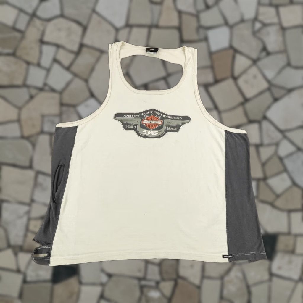 Harley Davidson VINTAGE Harley-Davidson Tank Top Mens 3XL Cotton Biker Motorcycle 90s Distressed White Size US XXL / EU 58 / 5 - 1 Thumbnail