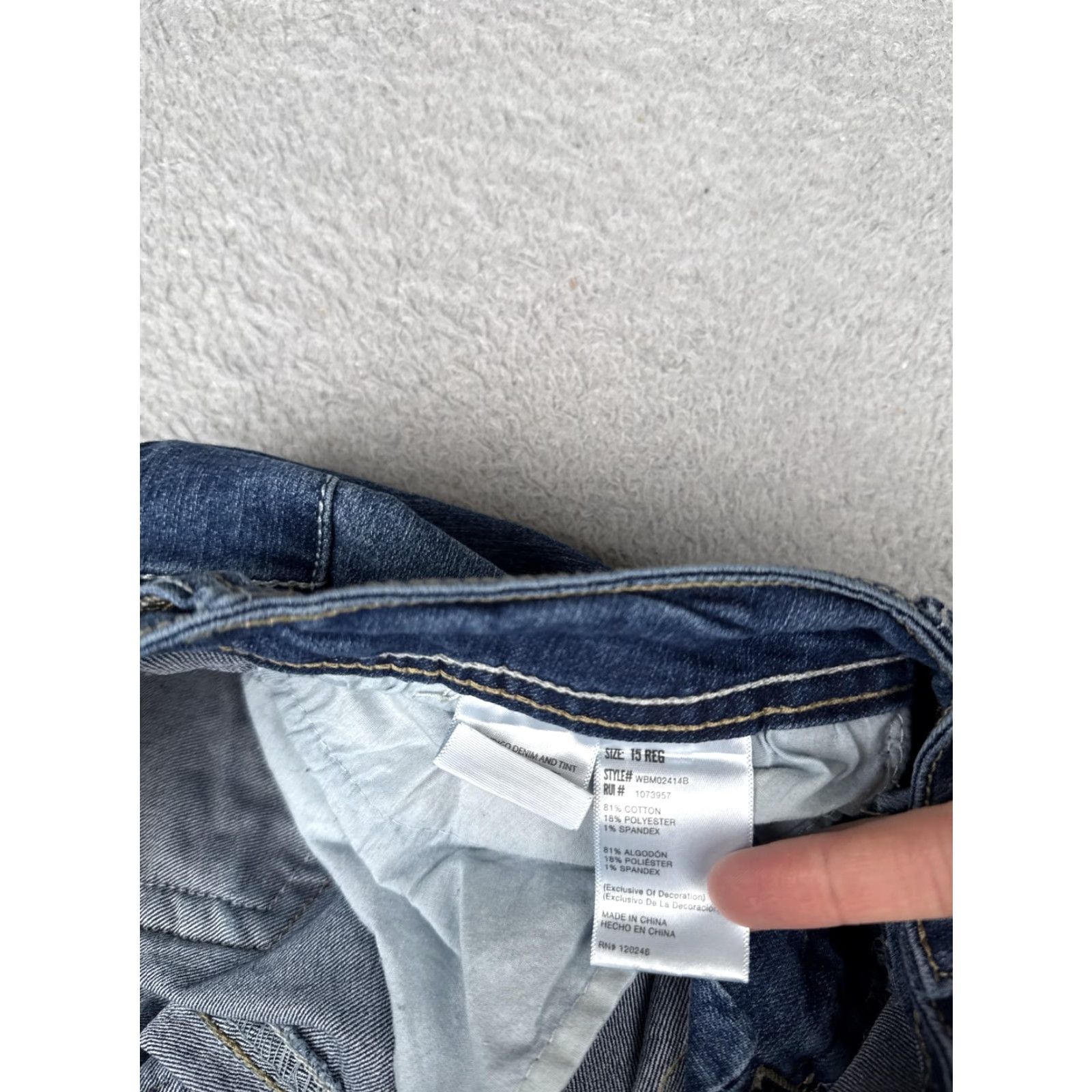 Vintage Wallflower Jeans Womens Bootcut 15 Regular Blue Denim Embroidered Stretch Pockets 5-Pocket Embellished Modern Seasonal City Size 36" / US 14 / IT 50 - 7 Thumbnail