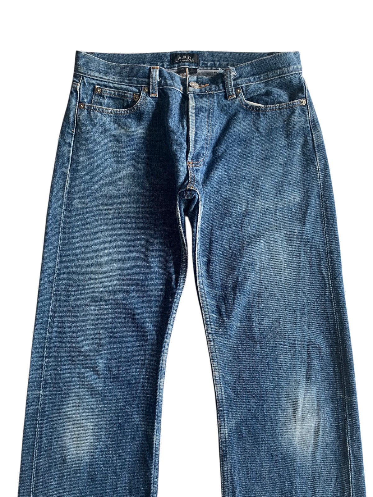 A.P.C. VINTAGE APC SELVEDGE BUTTON FLY FADED DISTRESSED DENIM Size US 30 / EU 46 - 6 Thumbnail