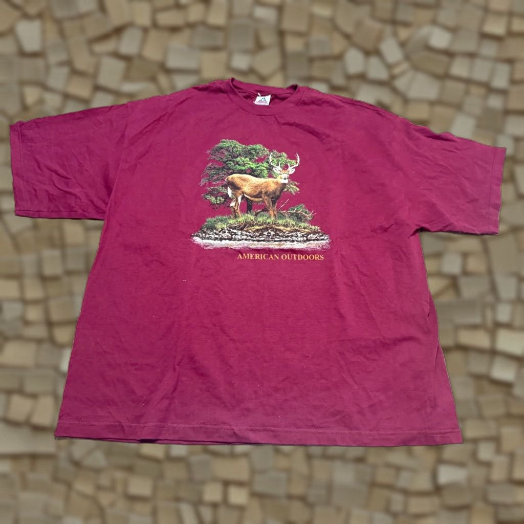 AAA VINTAGE Alstyle Apparel & Activewear Shirts 4XL Maroon American Outdoors Deer Shirt Men 4XL Red Modern Seasonal Women Men Boys Girls Size US XXL / EU 58 / 5 - 1 Thumbnail