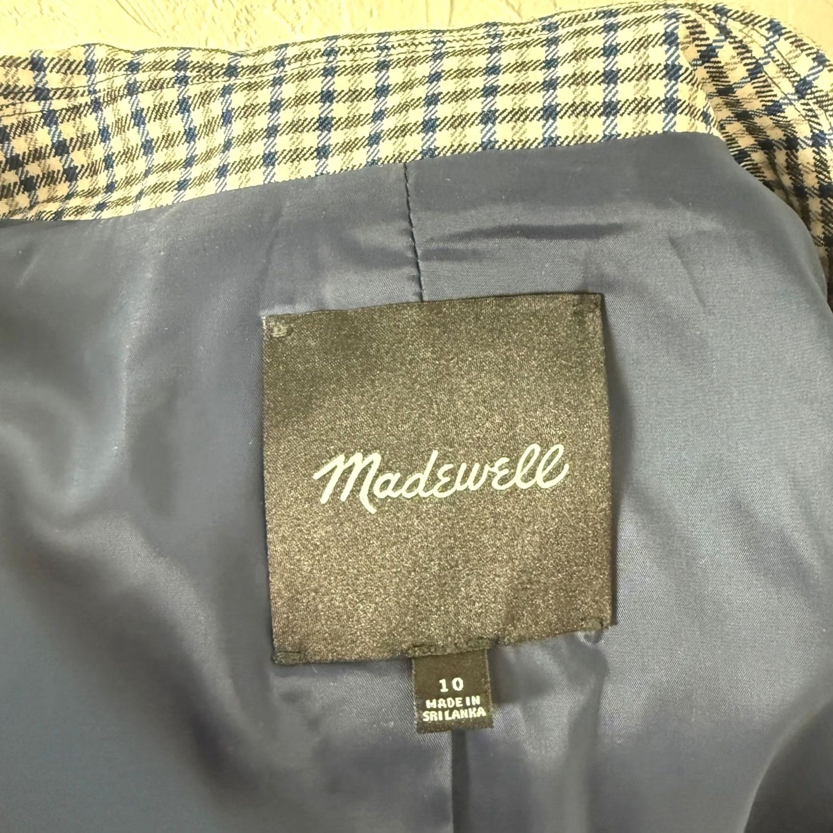 Madewell Madewell Jacket 10 Blue Kline Womens Blazer NS387 Plaid Button Viscose wool Size L / US 10 / IT 46 - 6 Thumbnail
