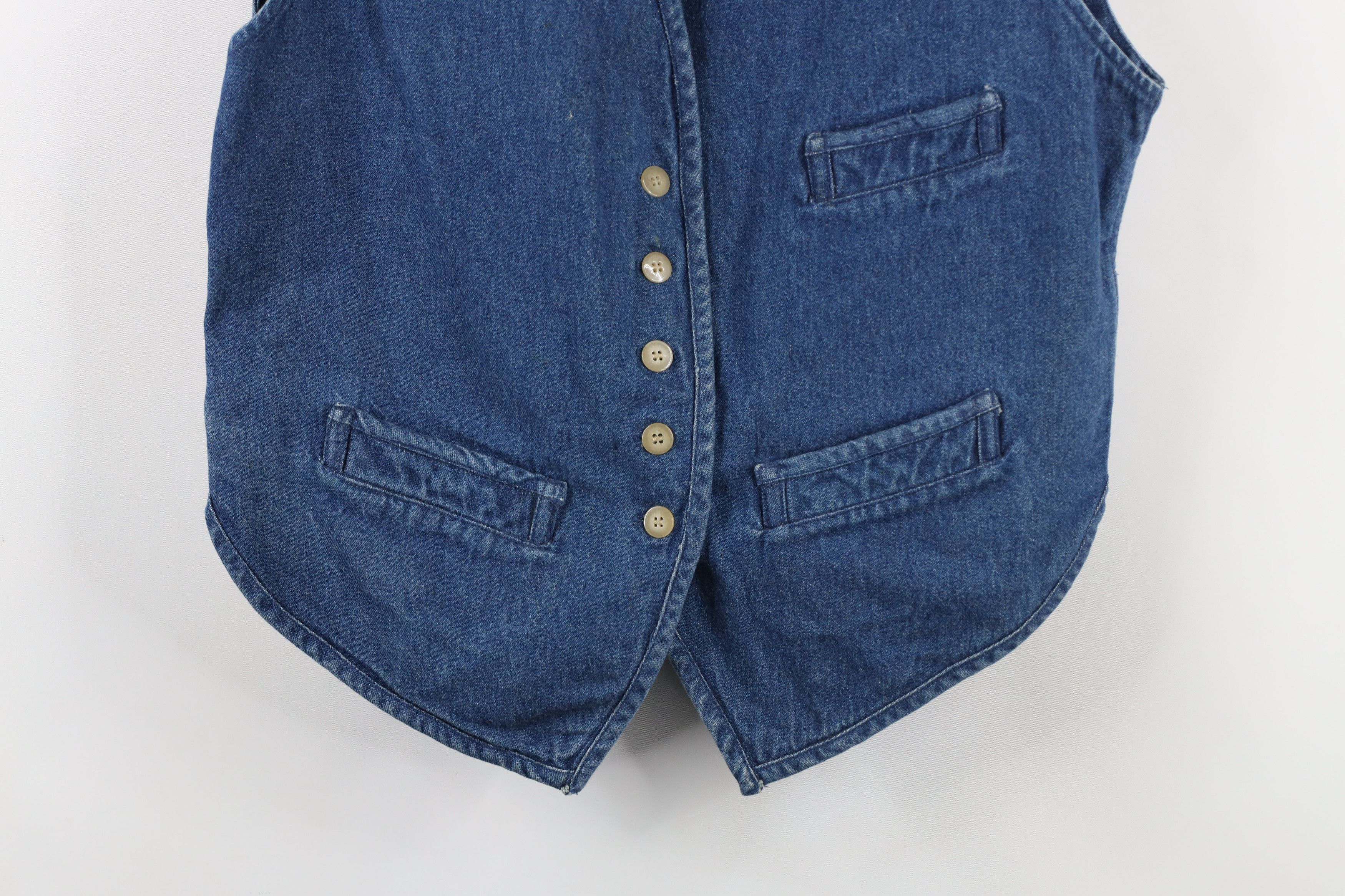 Vintage Vintage 90s Streetwear Button Back Denim Jean Vest Jacket Size L / US 10 / IT 46 - 3 Thumbnail