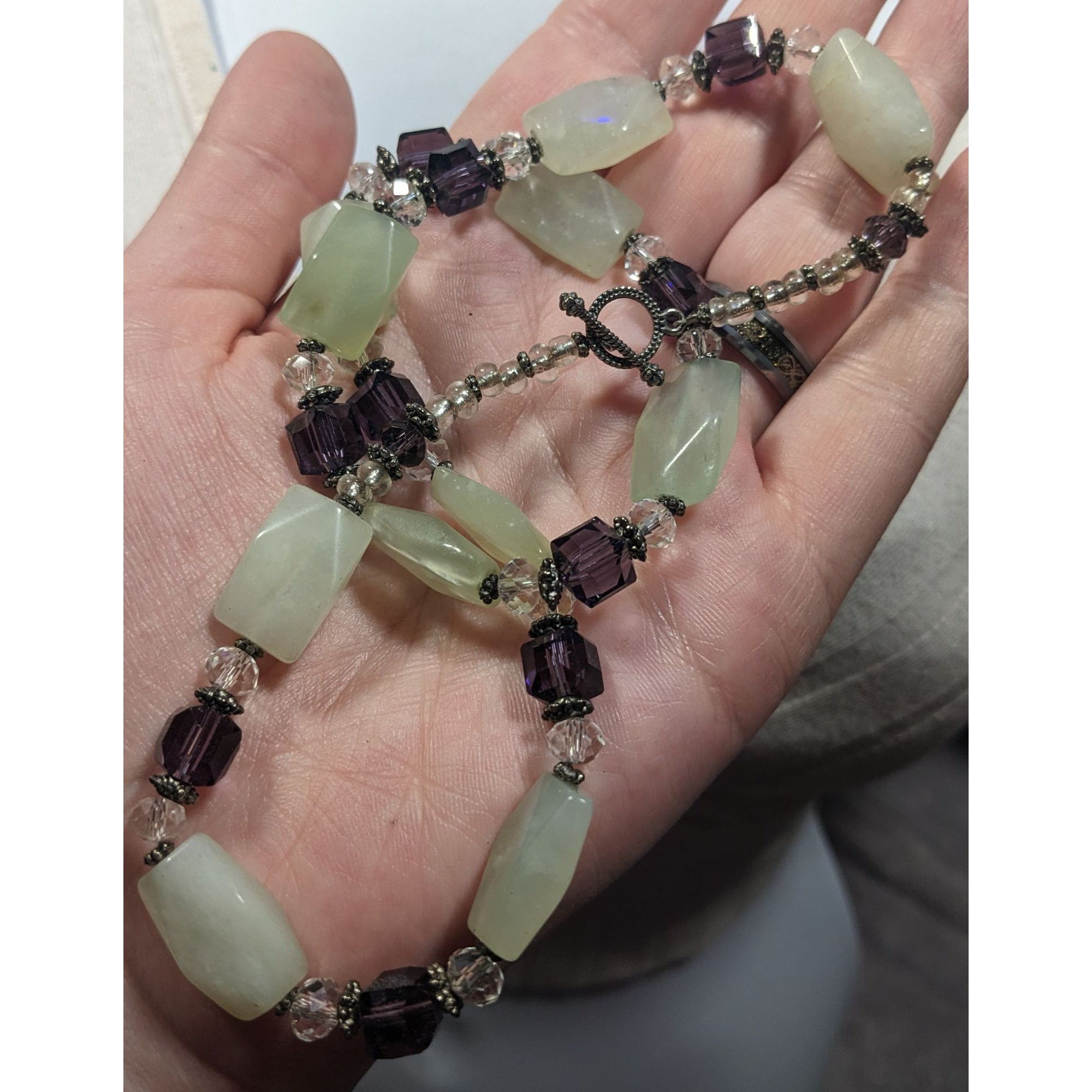 Other Handmade Aventurine And Purple Glass Beaded Necklace Size ONE SIZE - 4 Thumbnail