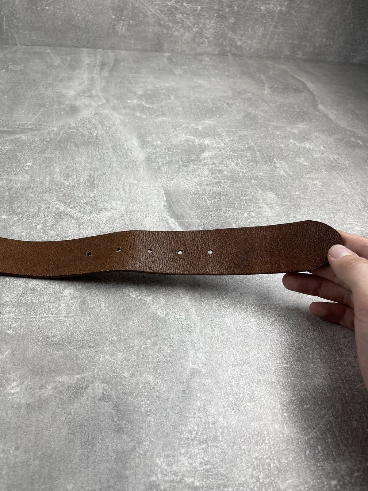 Diesel × Vintage Diesel Vintage Avant Garde Buckle Pattern Western Brown Belt Size ONE SIZE - 3 Thumbnail