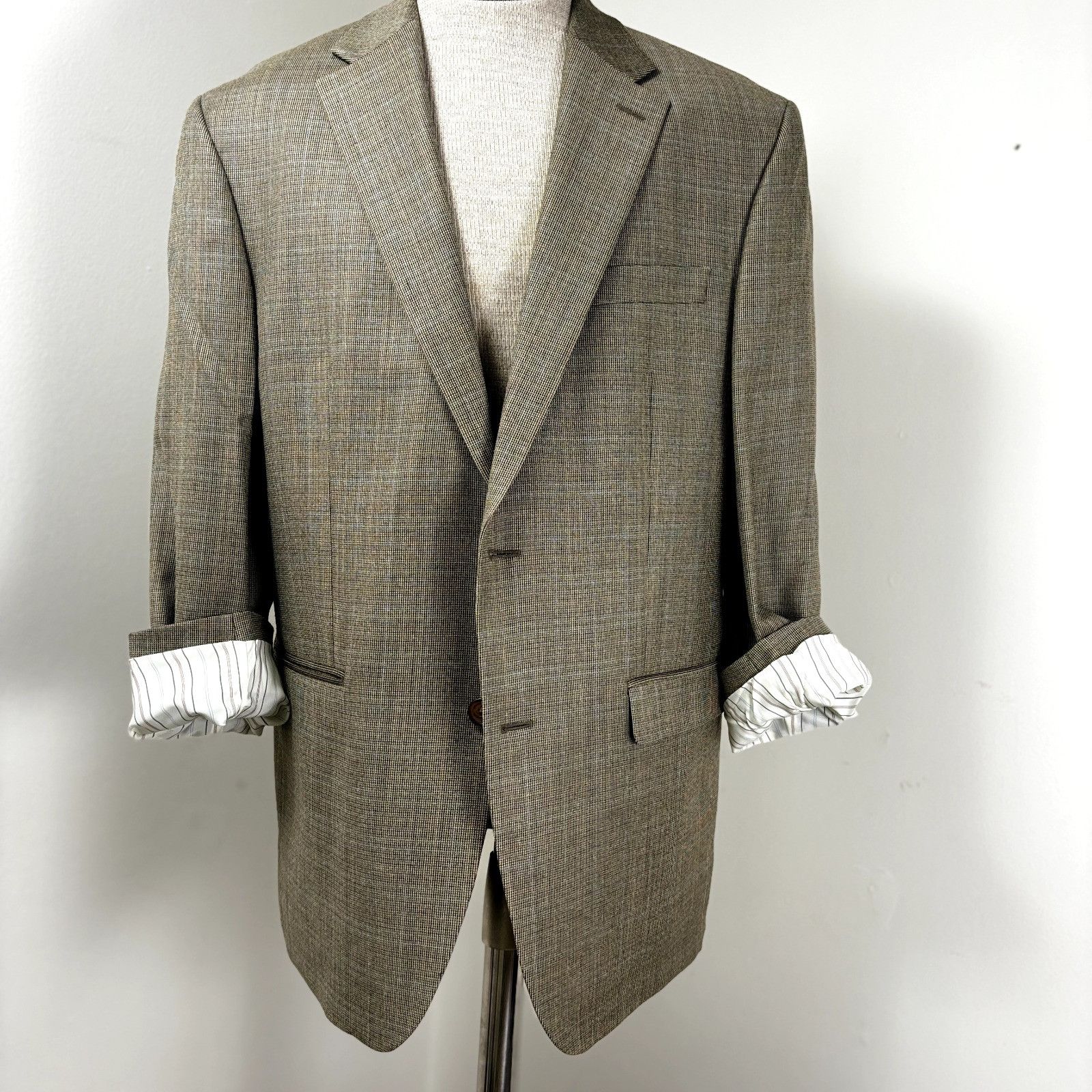 Ralph Lauren RALPH LAUREN Men's Sport Coat Windowpane Tan Blazer Sz 42R S Size 42R - 5 Thumbnail