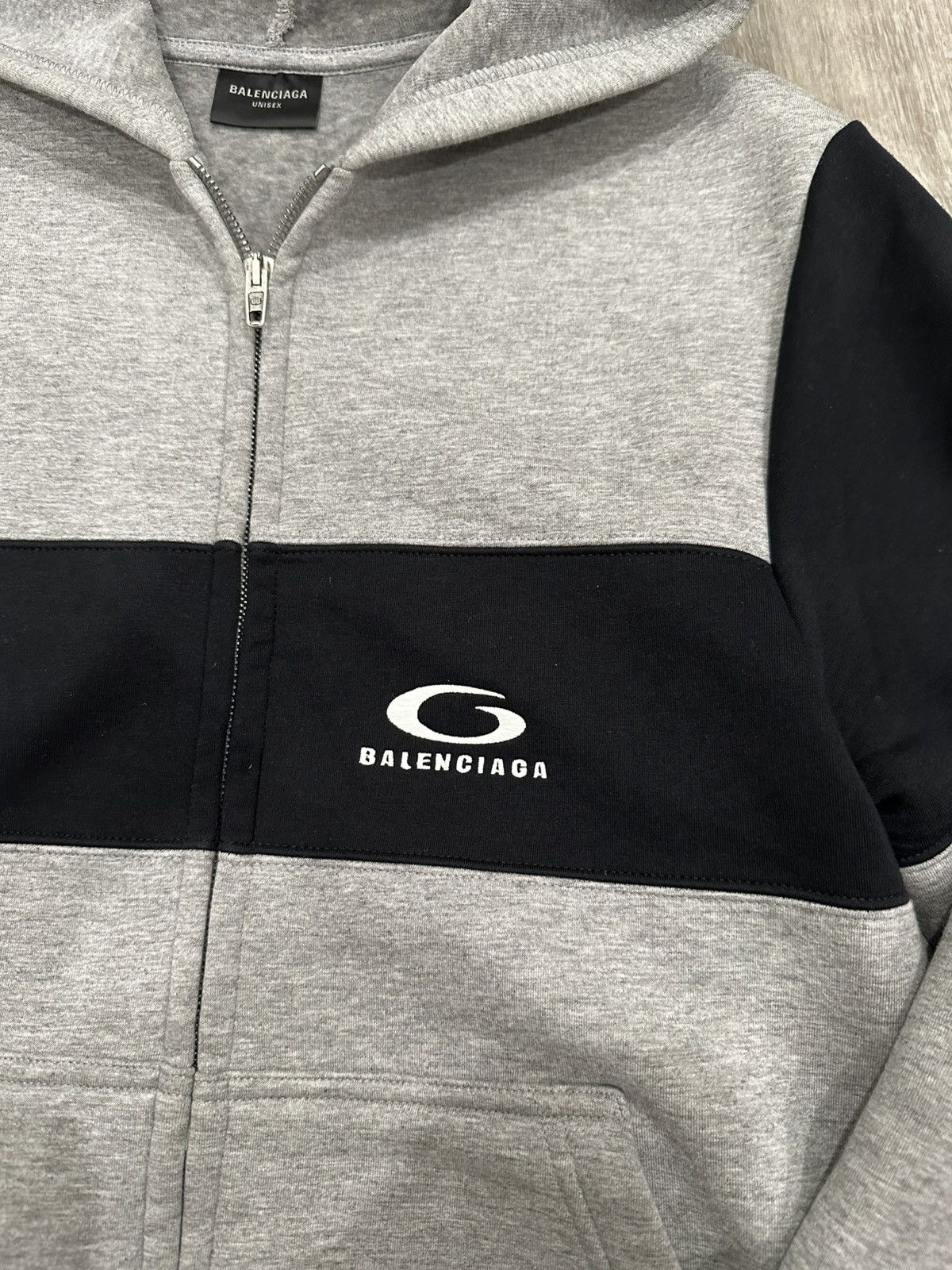 Balenciaga Balenciaga Loop Sports Icon Grey Black Zip Hoodie Size US L / EU 52-54 / 3 - 4 Thumbnail