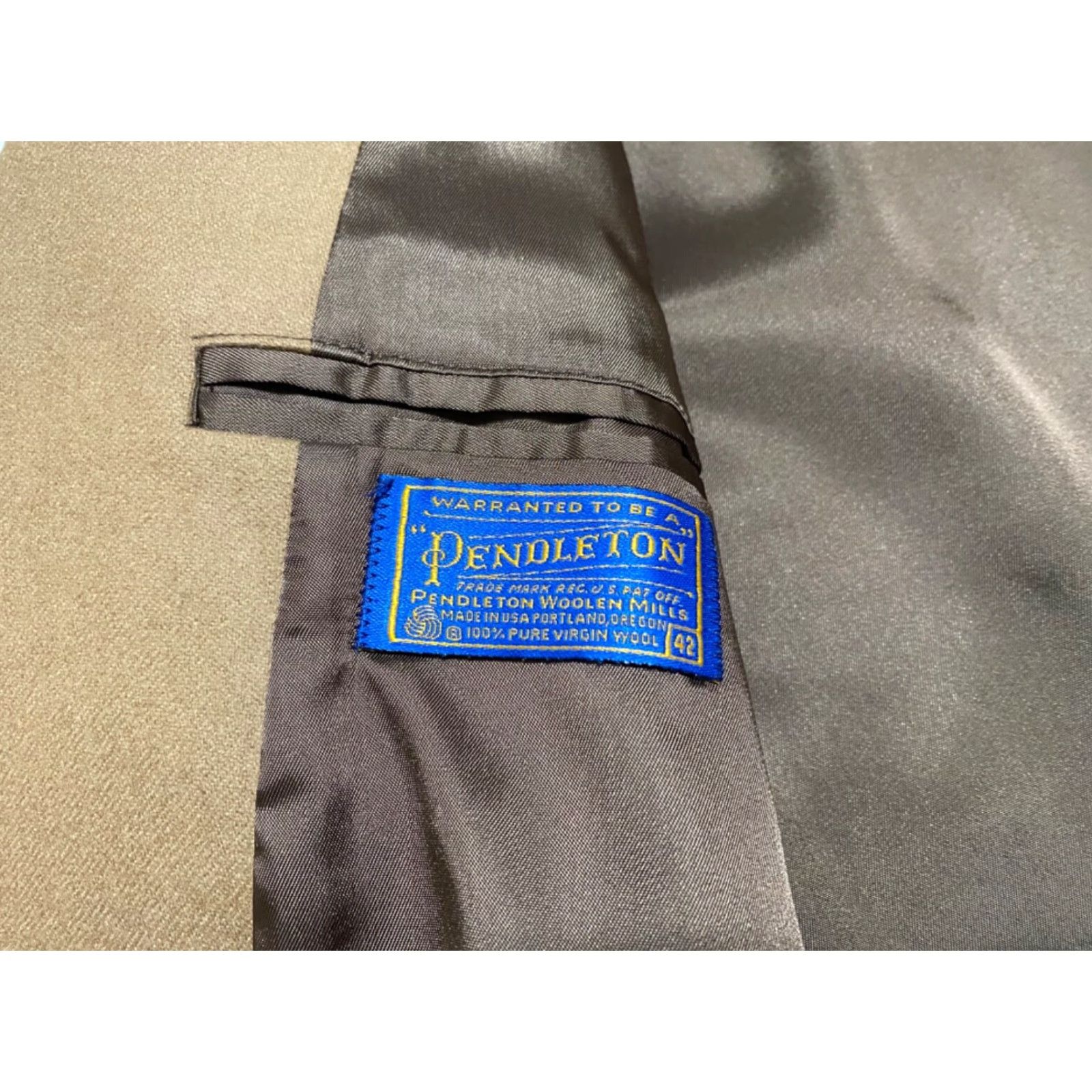 Pendleton Pendleton Blazer Mens Two-Button Solid Brown Wool 100% Two-Button Single-Breasted 42 Chest Regular Size Size US XL / EU 56 / 4 - 7 Thumbnail