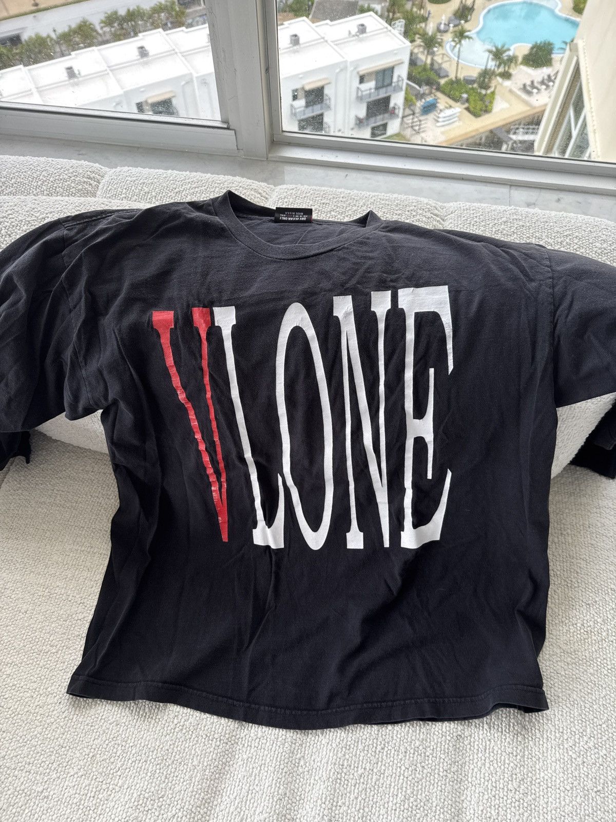 Vlone Rhude “Vlone” Graphic Black Long Sleeve T-Shirt XXL Size US XXL / EU 58 / 5 - 1 Thumbnail