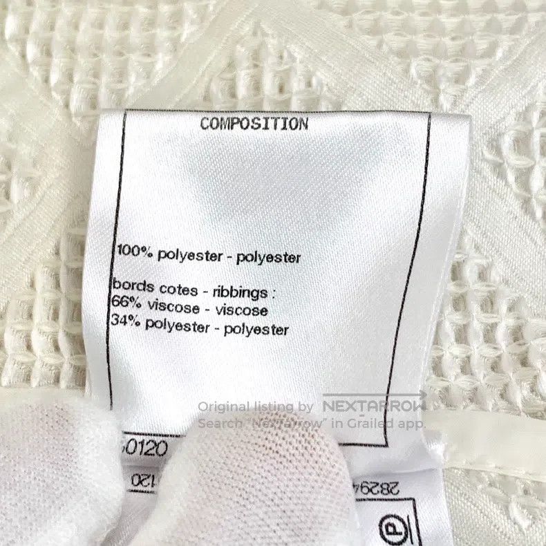 Chanel Chanel White diamond checkered stand-up collar zipper long Size XS / US 0-2 / IT 36-38 - 7 Thumbnail