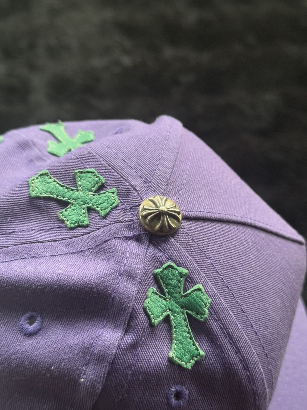 Chrome Hearts Chrome Hearts Cross Patch Trucker Hat Purple Green Size ONE SIZE - 10 Thumbnail