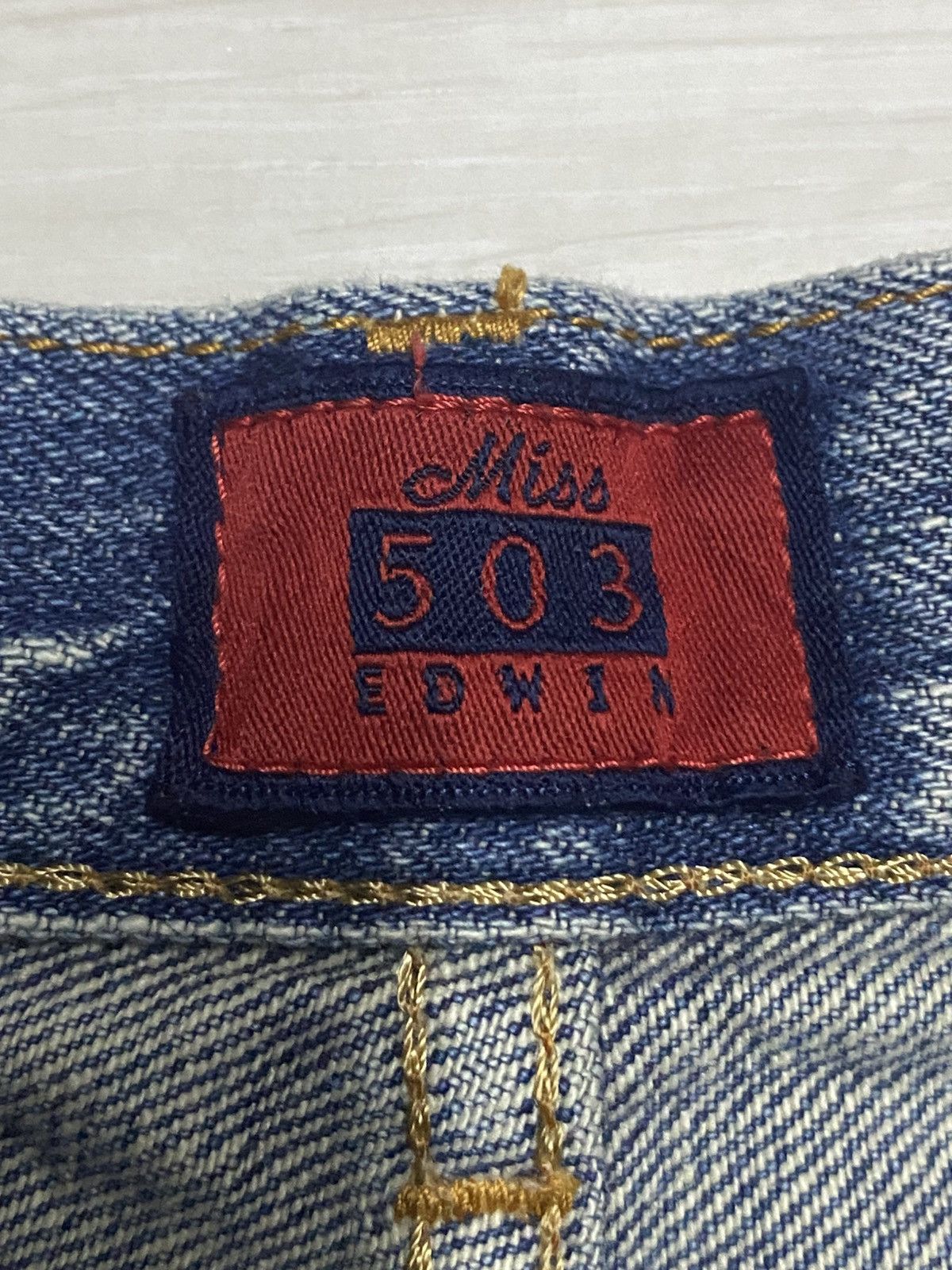 Edwin Vintage Miss Edwin 503 Blue Wash Flare Jeans Size US 30 / EU 46 - 11 Thumbnail