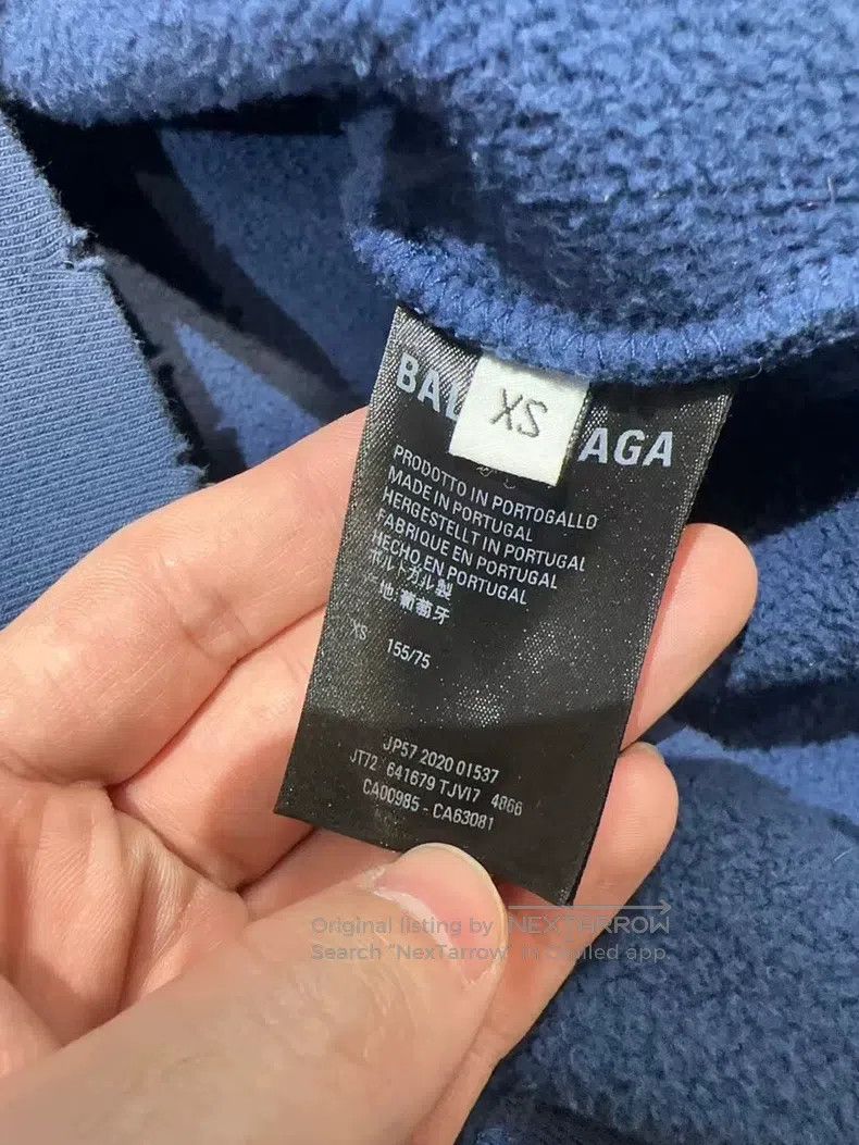 Balenciaga Balenciaga Blue Destroyed Marathon Hoodie Size US XS / EU 42 / 0 - 5 Thumbnail