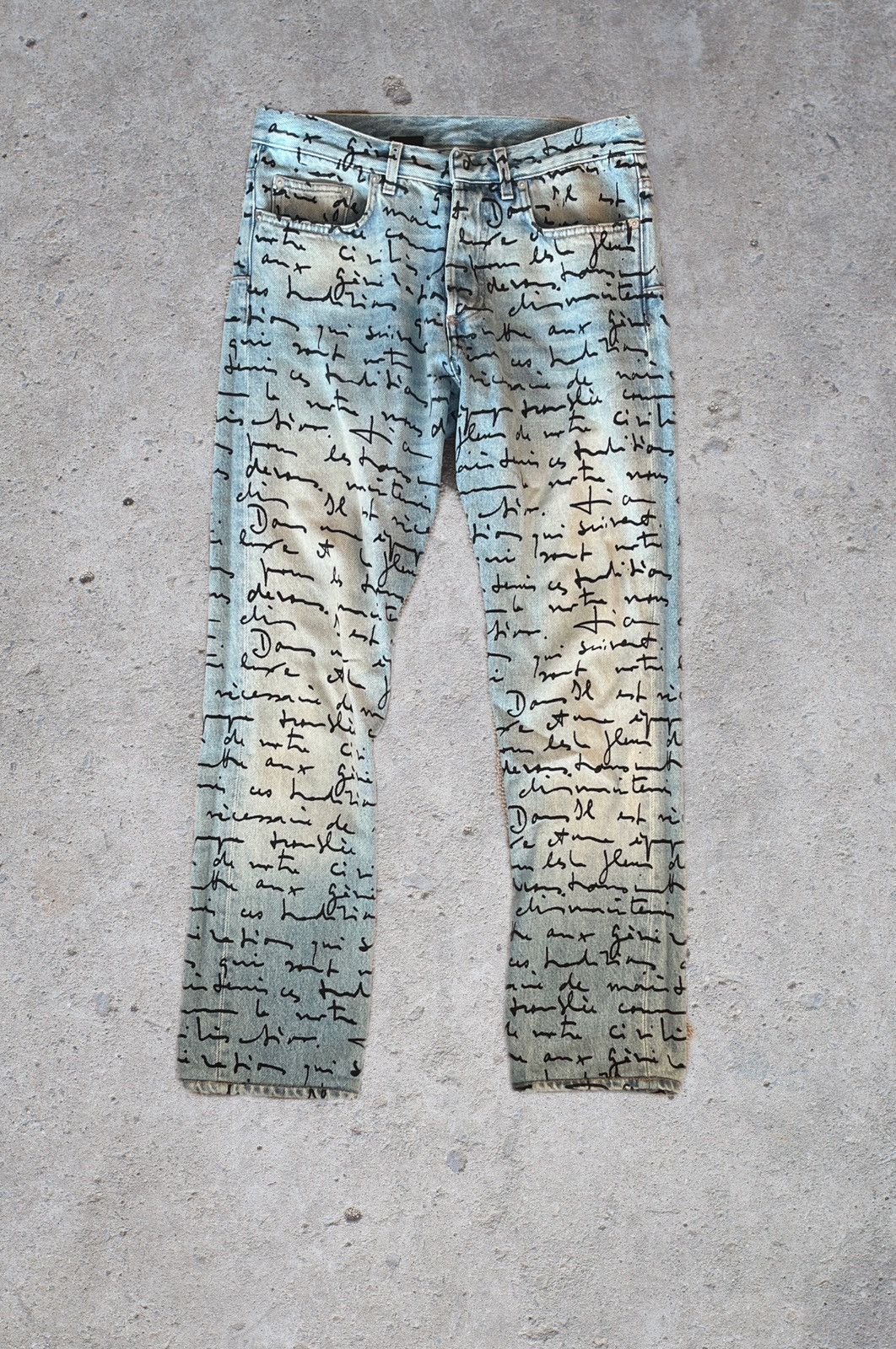 Dior Dior Homme SS15 Runway Handwritten Script Denim | Grailed
